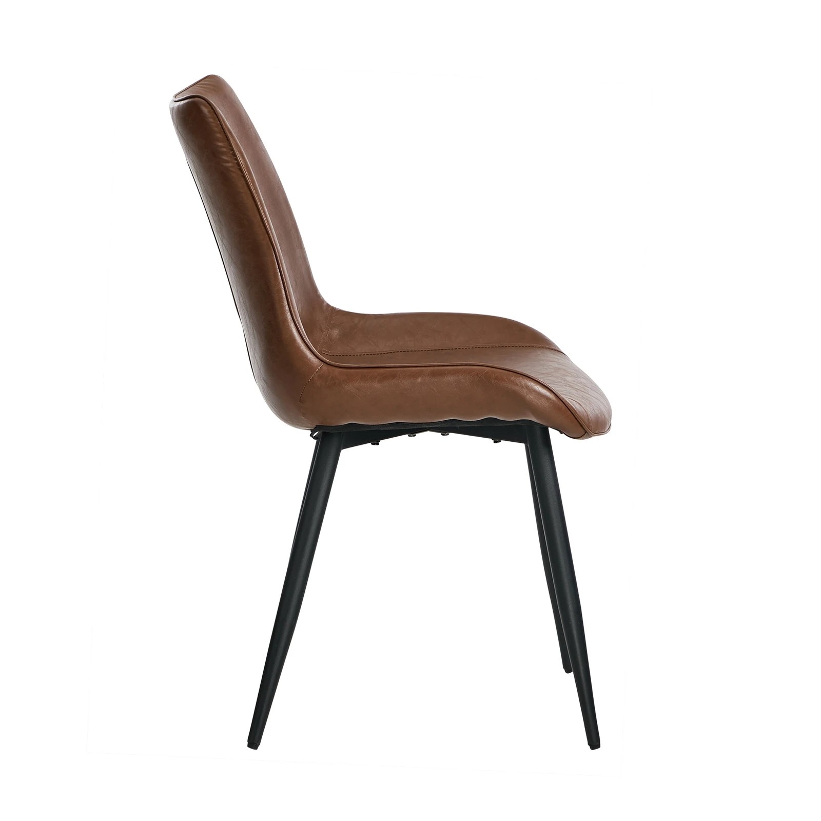 8 Oikiture 2x Dining Chairs Kitchen Accent Chairs Upholstered PU Leather - Brown, 8 of 10