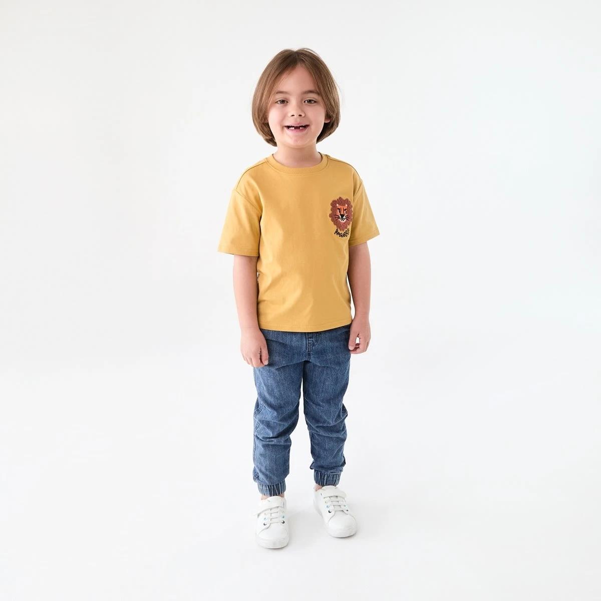 6 Boucle T-shirt SMALL LION FACE YELLOW OCHRE, 6 of 6