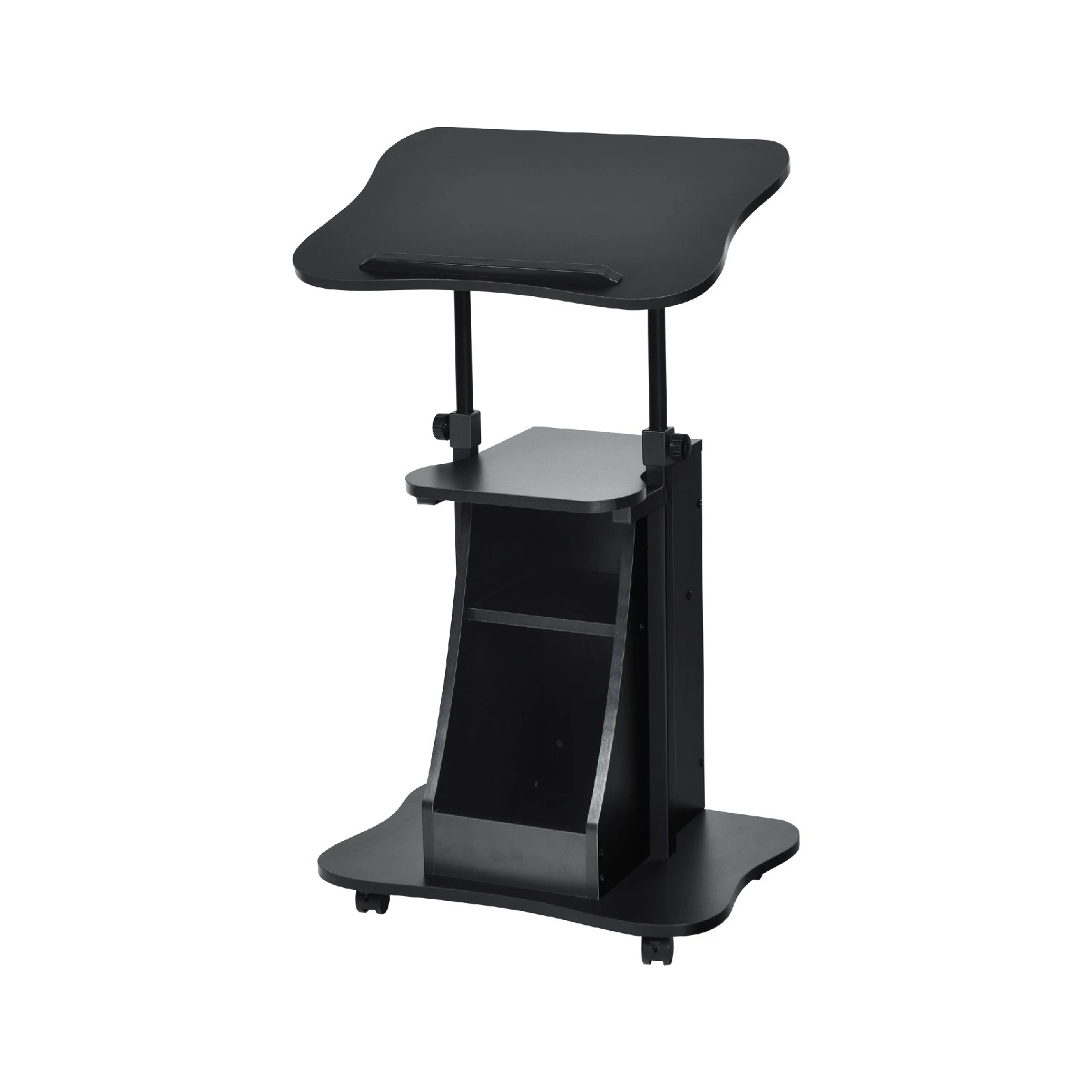 1 Costway Sit-to-Stand Laptop Desk Mobile Writing Table - Black, 1 of 3
