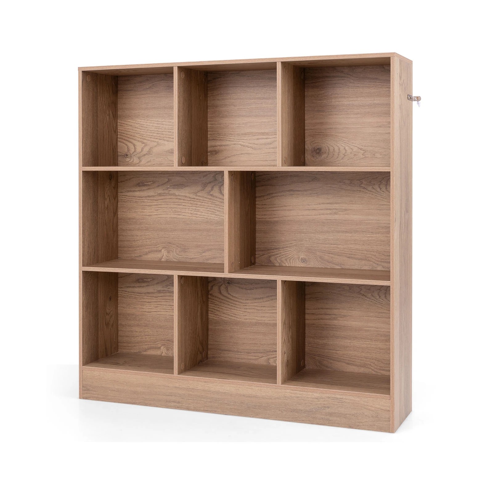 1 Costway 3-Tier Storage Bookshelf Open Display Shelf Book Cabinet Cubes Organizer - Natural, 1 of 4