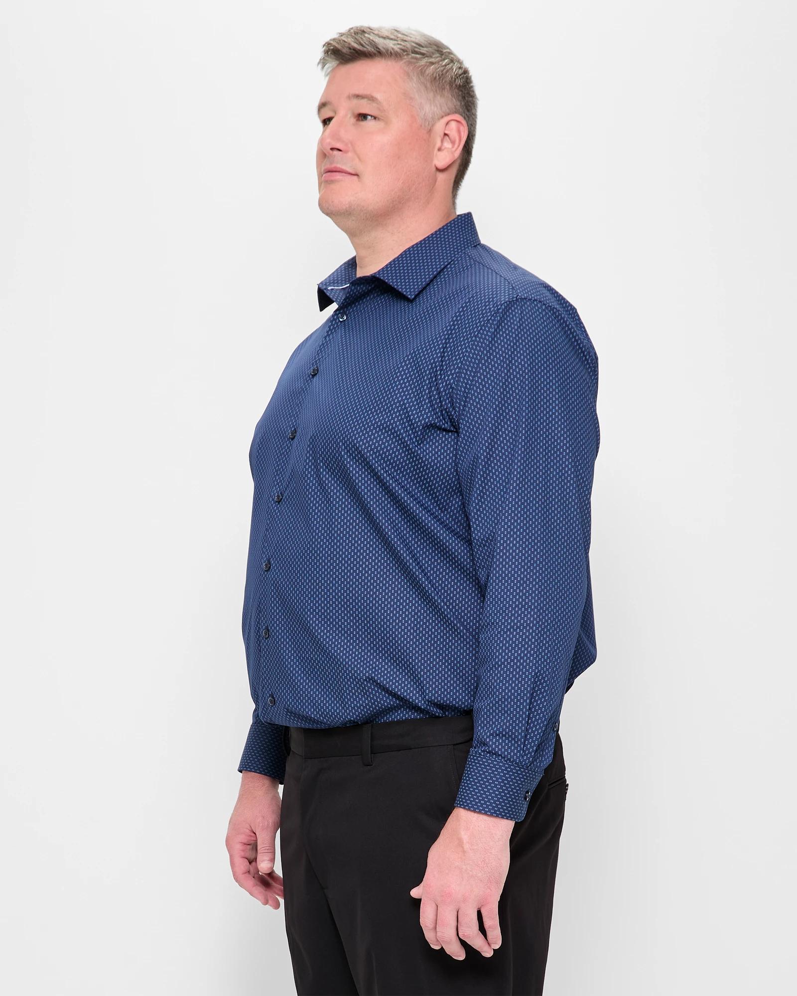 3 Target Plus Size Long Sleeve Micro Geo Print Shirt NAVY MICRO GEO, 3 of 5