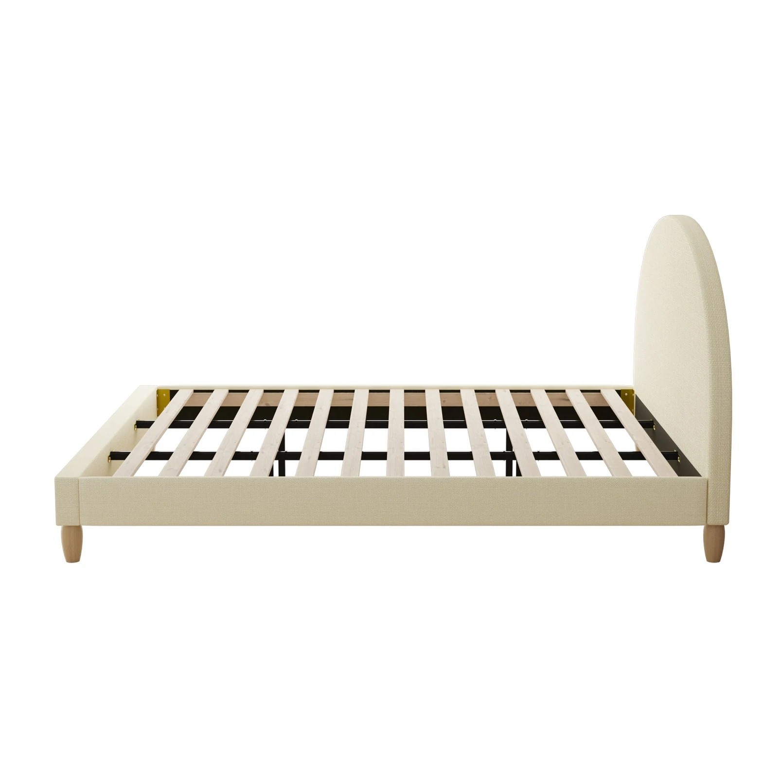 9 Oikiture King Bed Frame Arched Beds Platform
 - Beige, 9 of 10