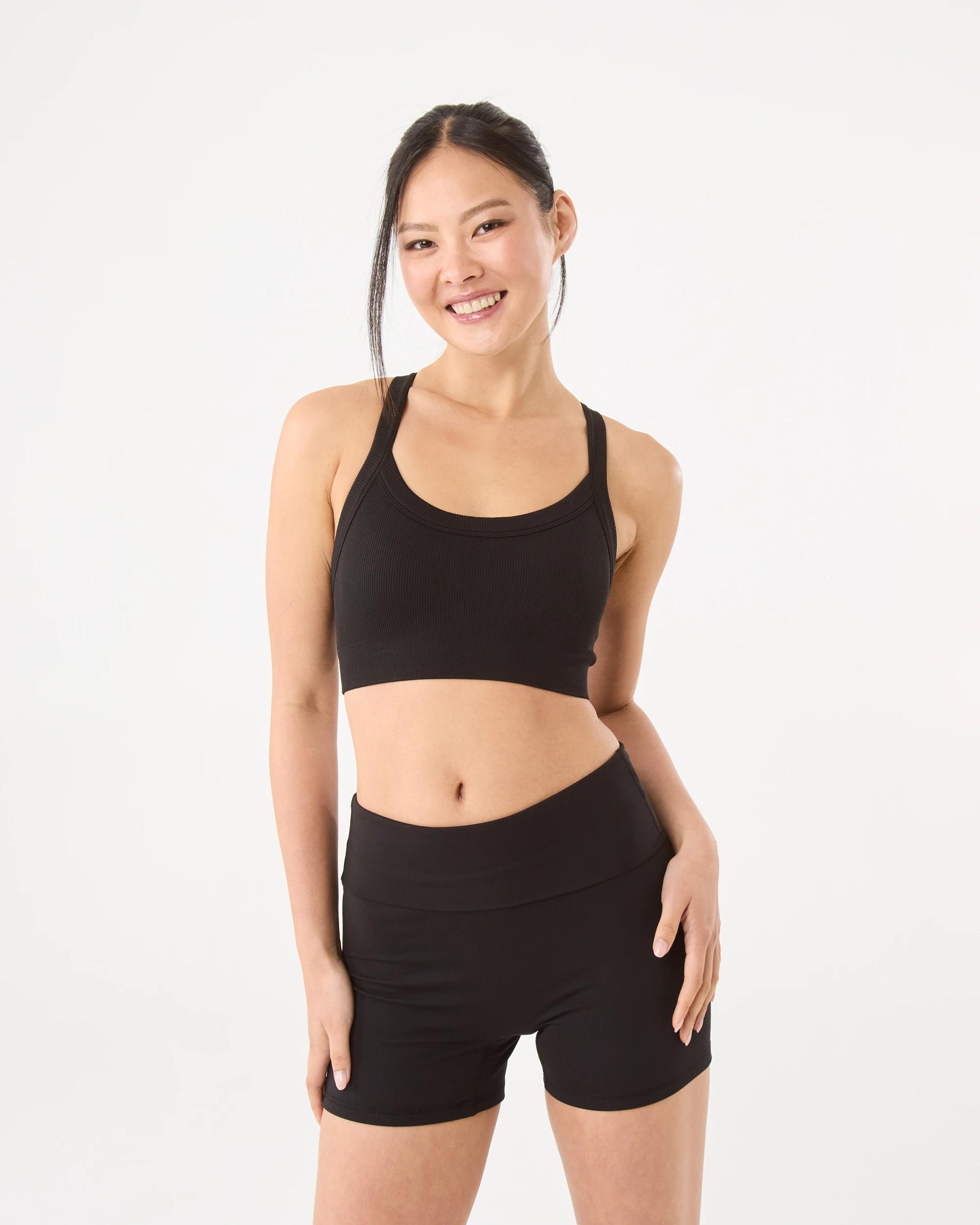 9 Active Womens Seamfree Support Crop Top Black, 9 of 9