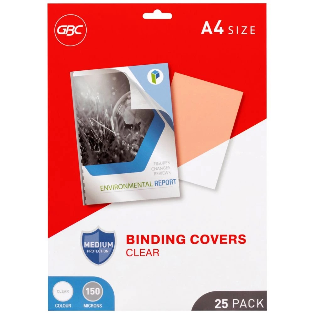 1 GBC Creative Binding Cover A4 150 Micron Clear 25 Pack, 1 of 1