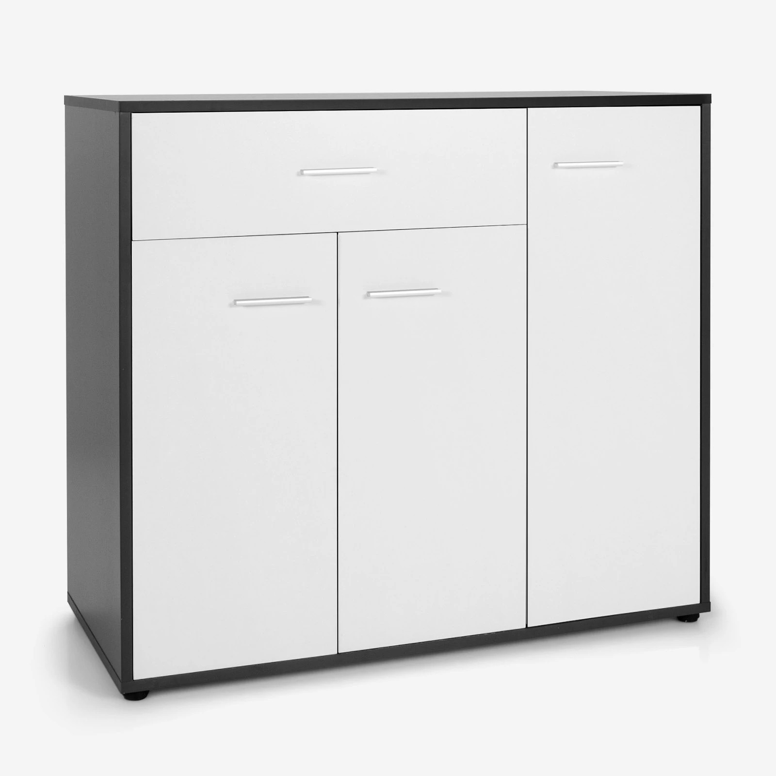 1 Costway Wood Buffet Sideboard Adjustable Shelves, 1 of 4