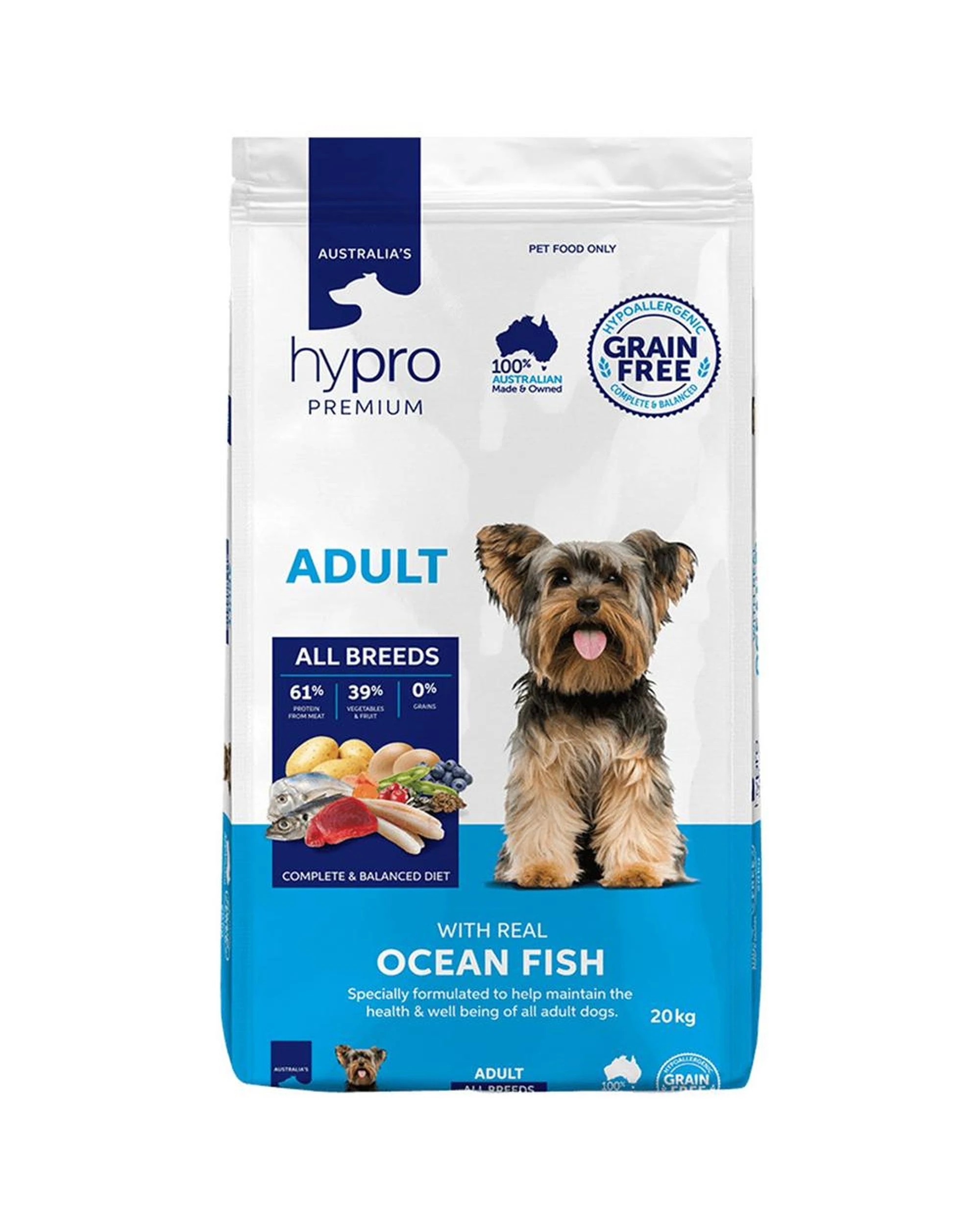 1 Hypro Premium Adult All Breeds Dry Dog Food Ocean Fish 20kg, 1 of 1