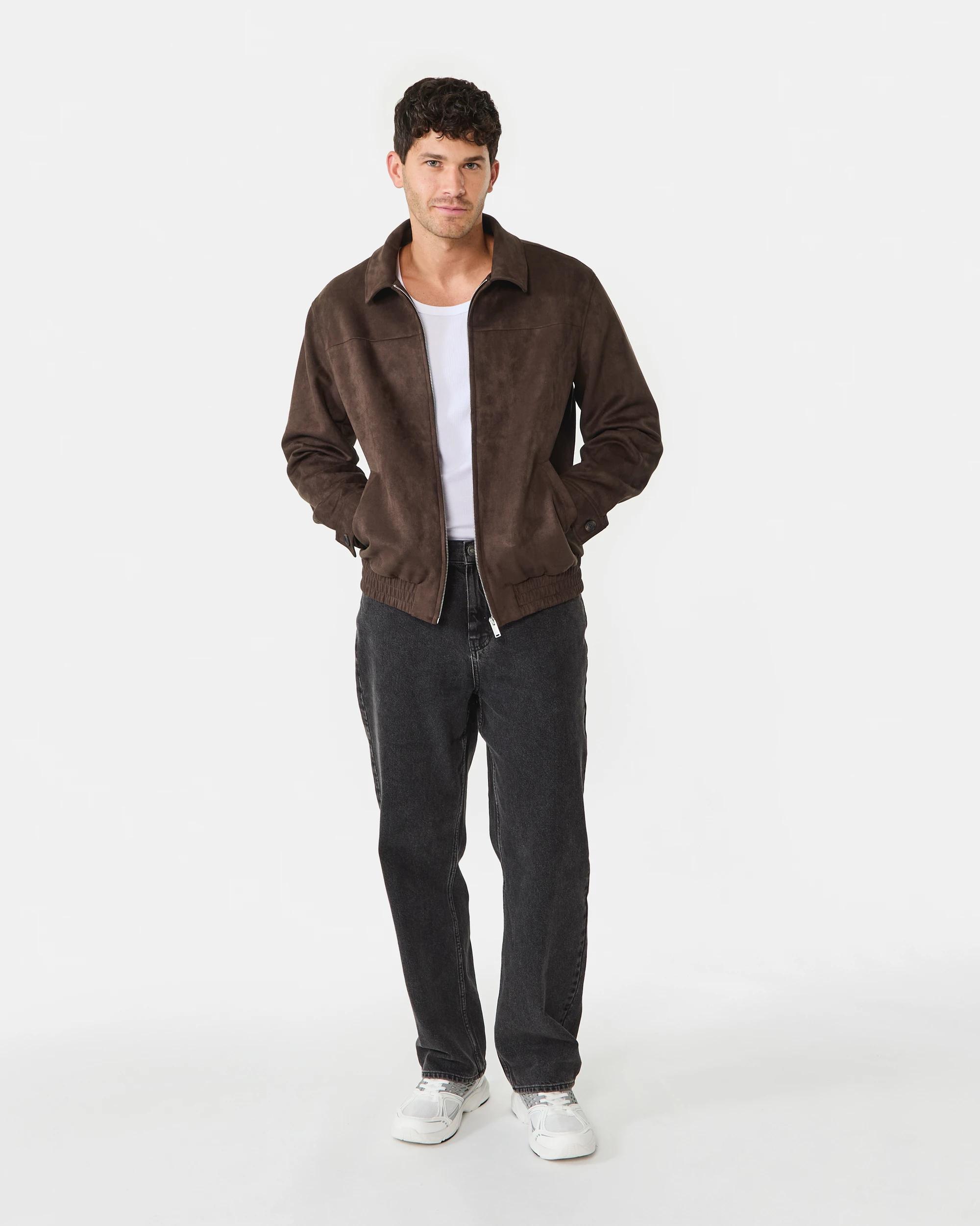 2 Suedette Bomber Jacket Brn Mulch, 2 of 9