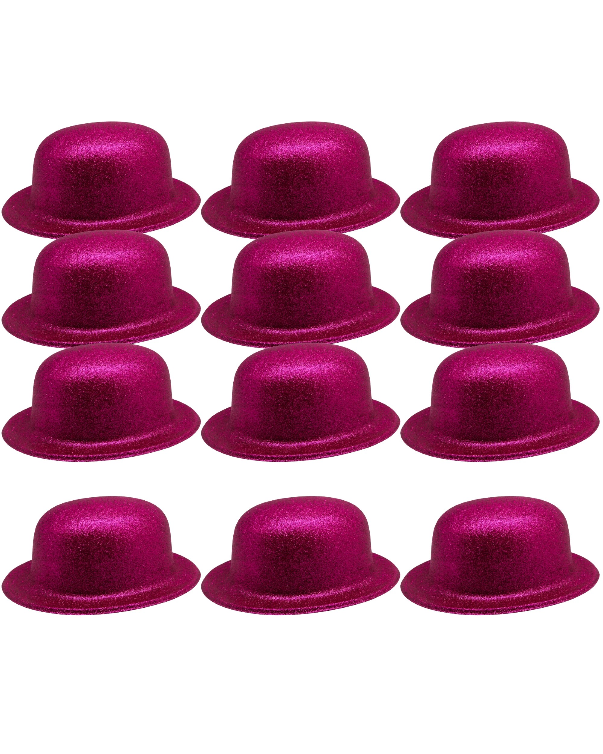 3 BR Costumes Glitter Bowler Hat Party Costume Accessory - Bulk Pack of 12, 3 of 3