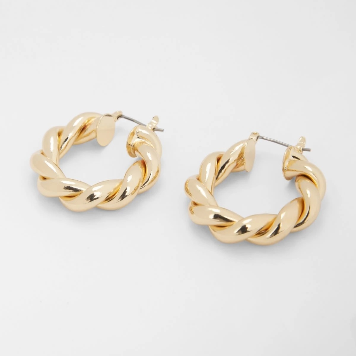2 Twist Hoop Earrings - Gold Tone, 2 of 5