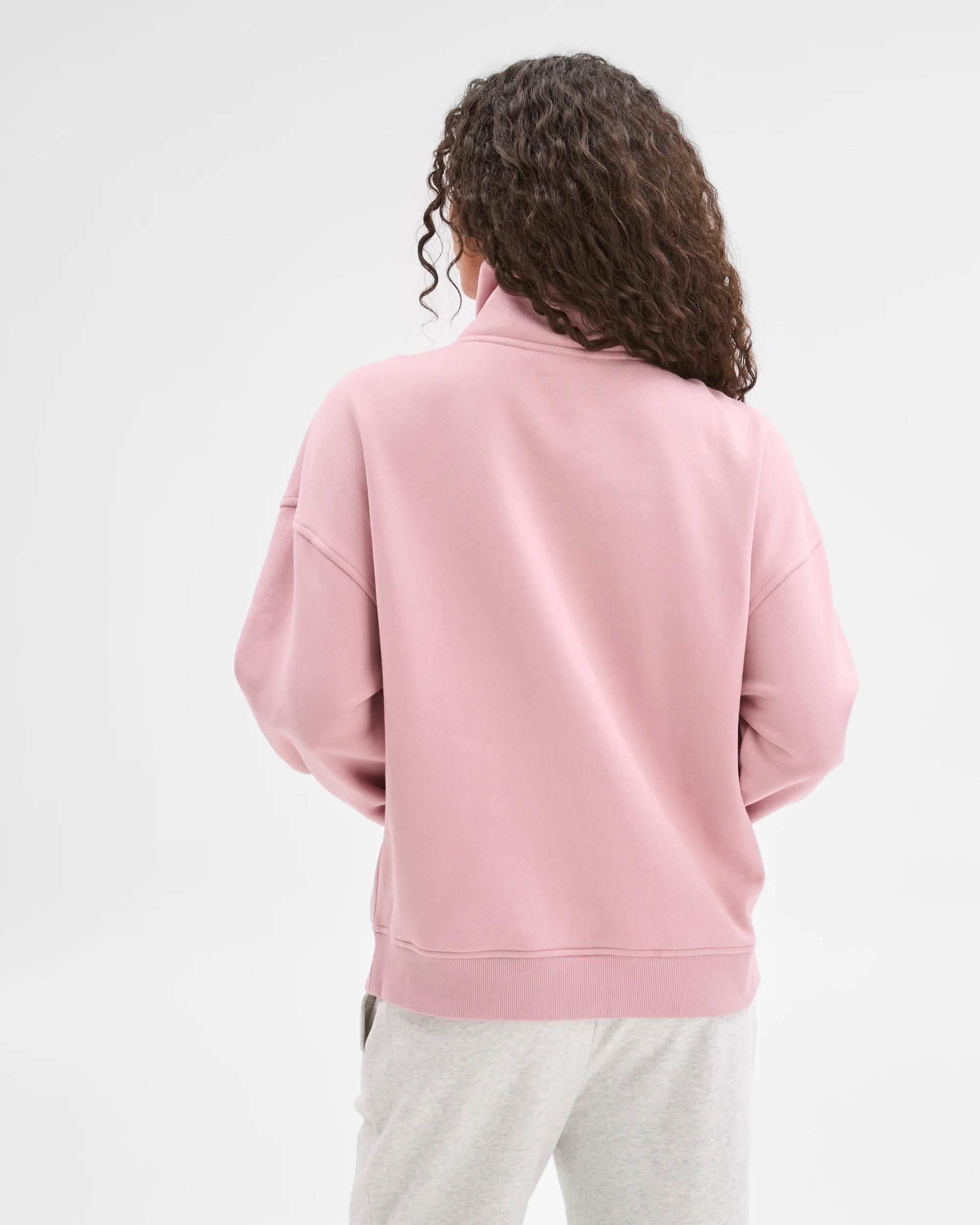 5 Target Woman Australian Cotton Blend 1/4 Zip Fleece Jumper DUSTY PINK, 5 of 5
