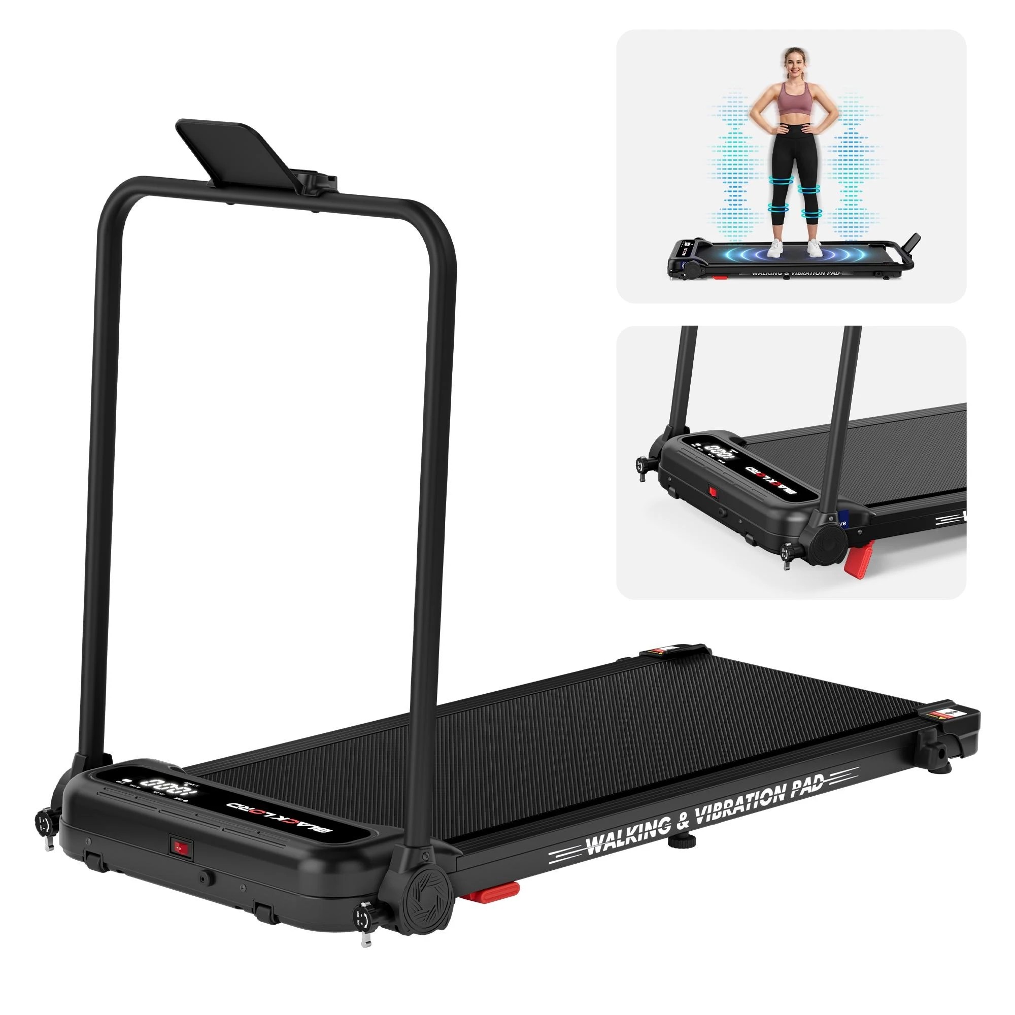 1 Black Lord Treadmill 4-in-1 Walking Vibration Pad Incline Foldable Home Gym - Black, 1 of 9