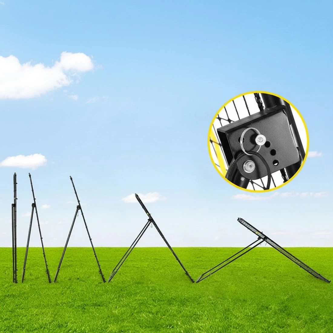 5 Everfit 7ft 2.1M Volleyball Net Football Baseball Goal Netting with Frame Angle Adjustable Rebounder - Black, 5 of 6