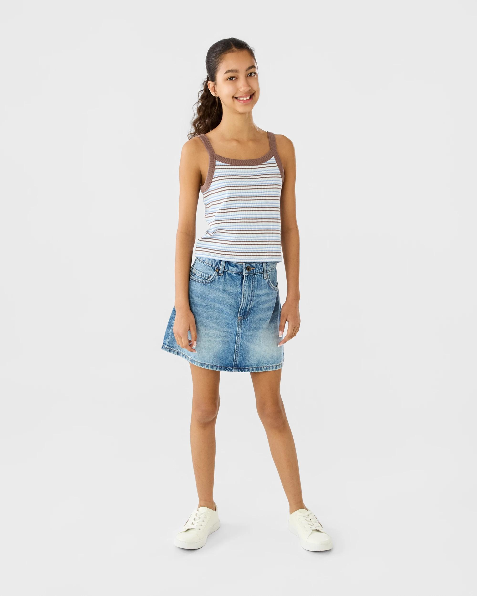 5 Strappy Rib Tank Brn Stripe, 5 of 6