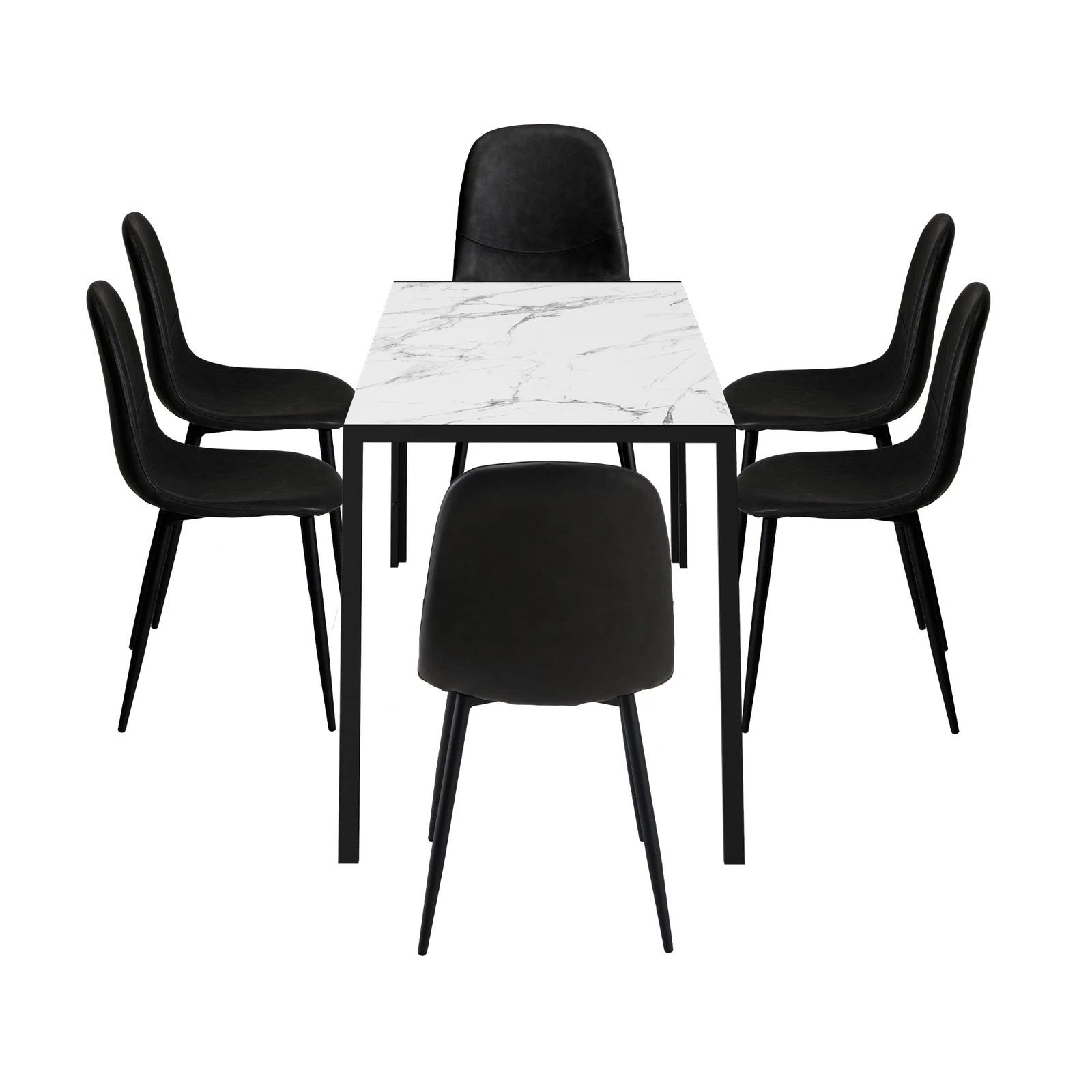 8 Oikiture 1.4m Rectangular Dining Table and Chairs 6-Seater Kitchen Furniture Set - Multi, 8 of 9