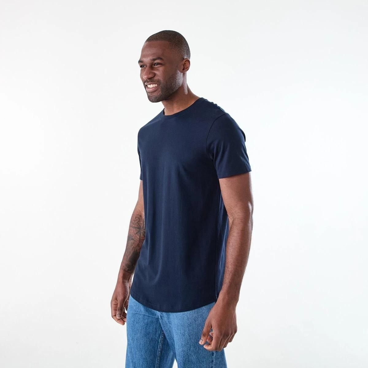 2 Australian Grown Cotton Longline T-shirt SKY CAPTAIN, 2 of 6