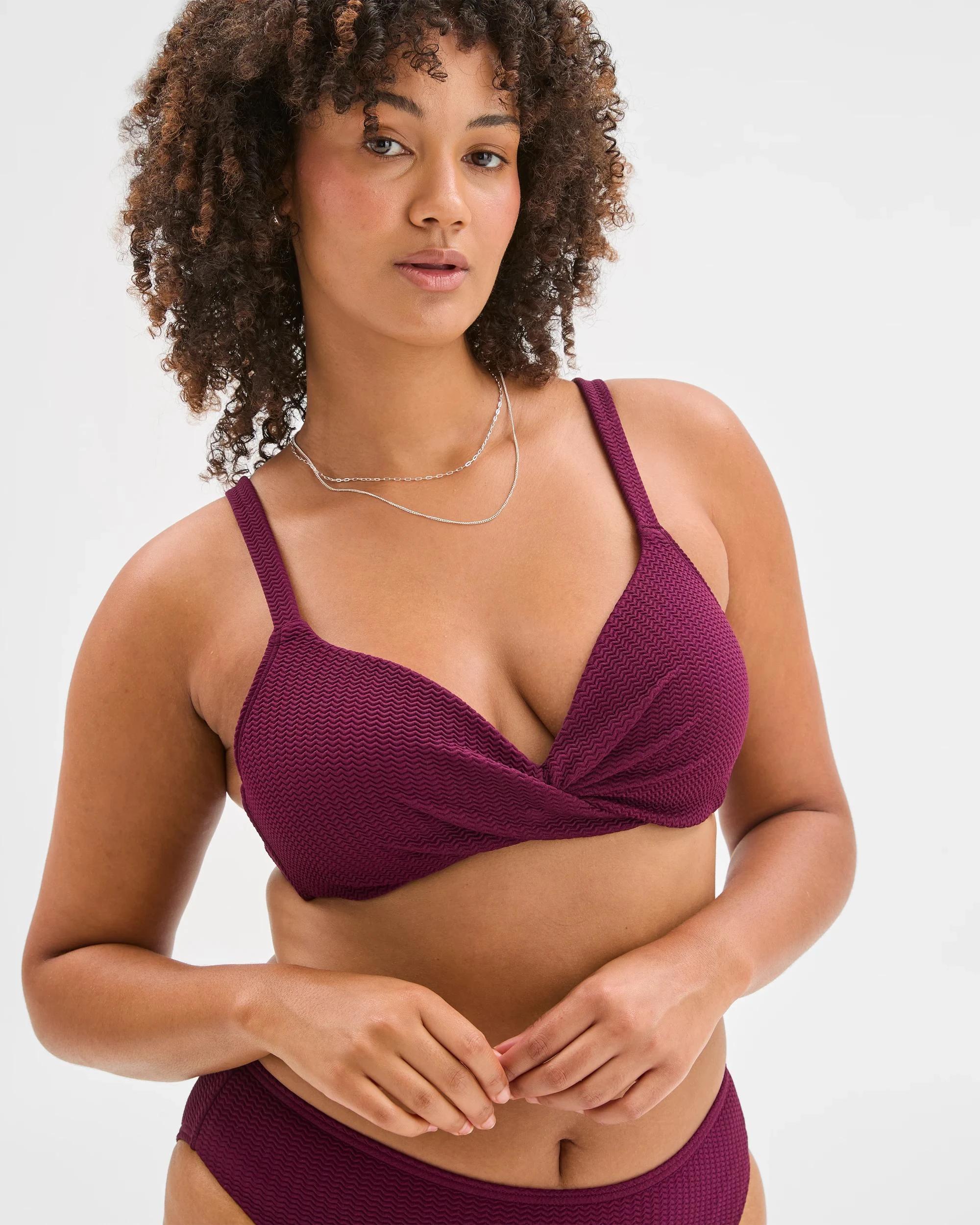 9 Target Woman Resort Crinkle Twist Swim Bikini Top DEEP PLUM, 9 of 10