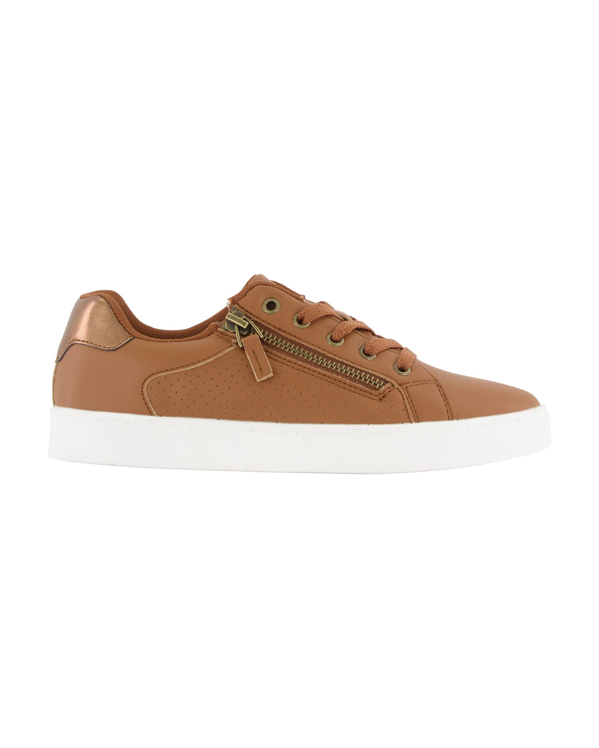 1 Lace-up Perforated Sneakers Tan, 1 of 5