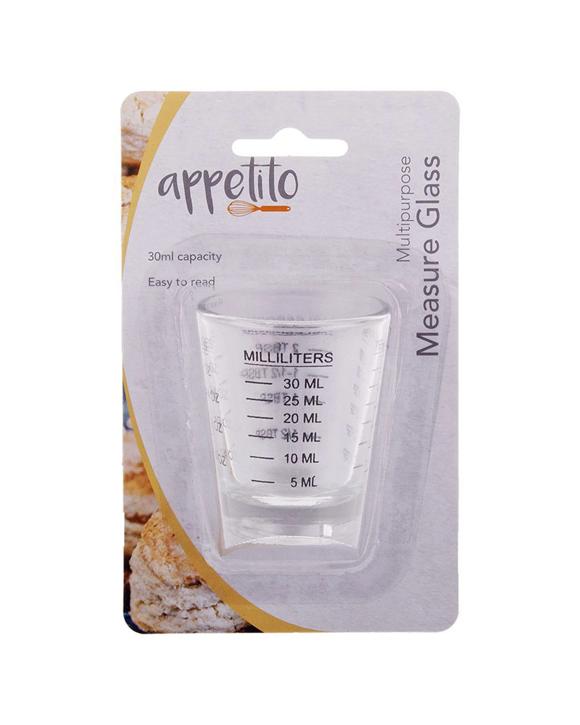 Appetito Multipurpose Measure Glass 30ml Kitchen Measuring Tool For Cooking - Plain
