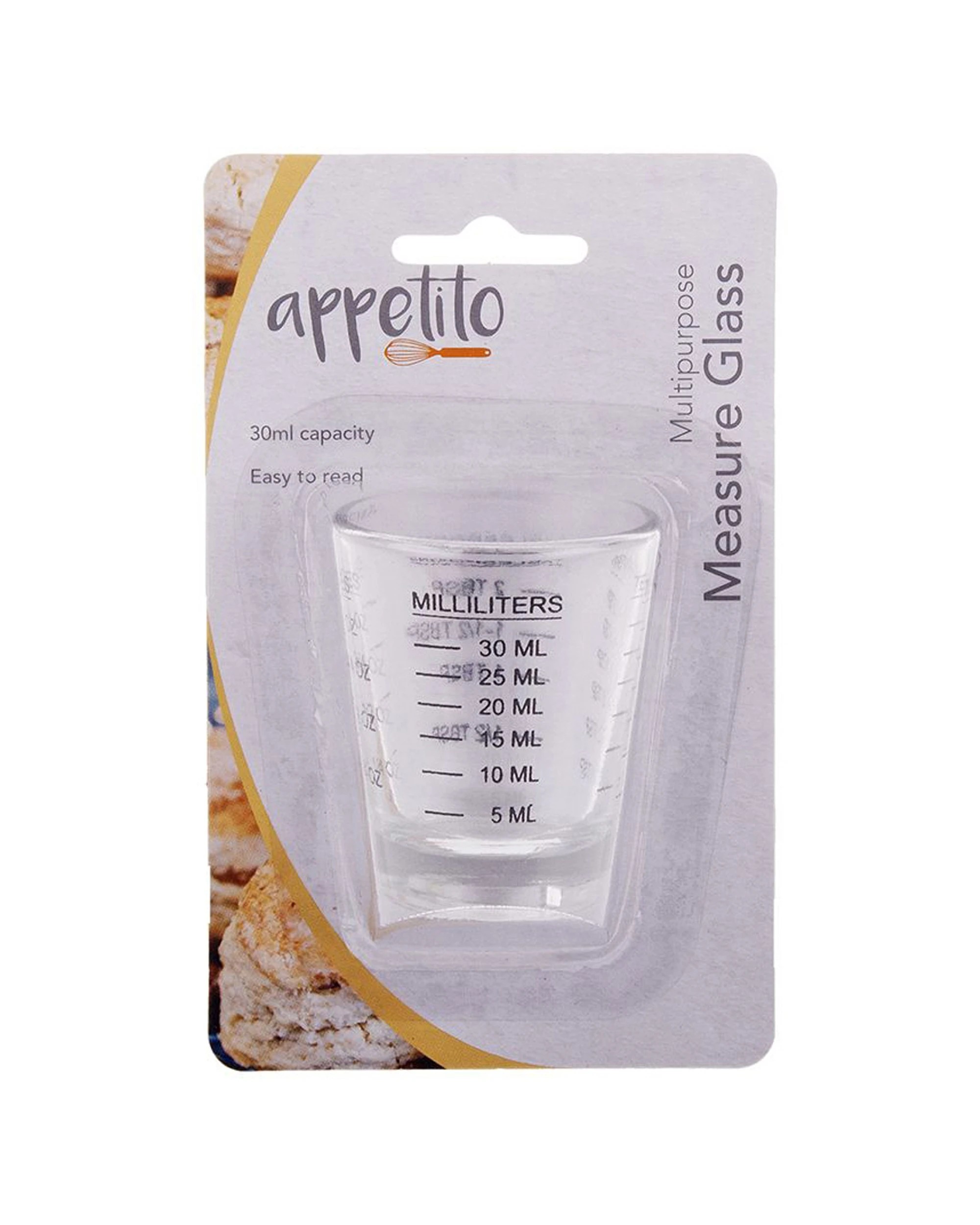 1 Appetito Multipurpose Measure Glass 30ml Kitchen Measuring Tool For Cooking - Plain, 1 of 3