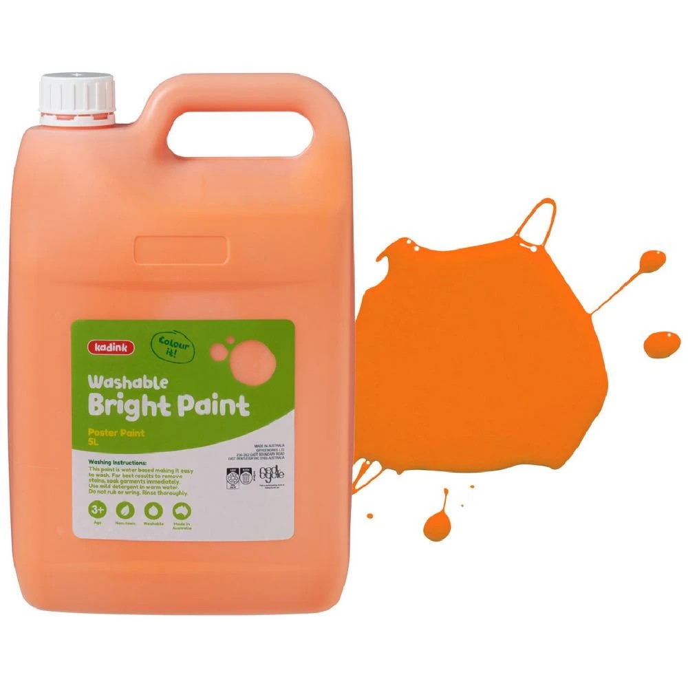 1 Kadink Bright Poster Paint 5L Orange, 1 of 2
