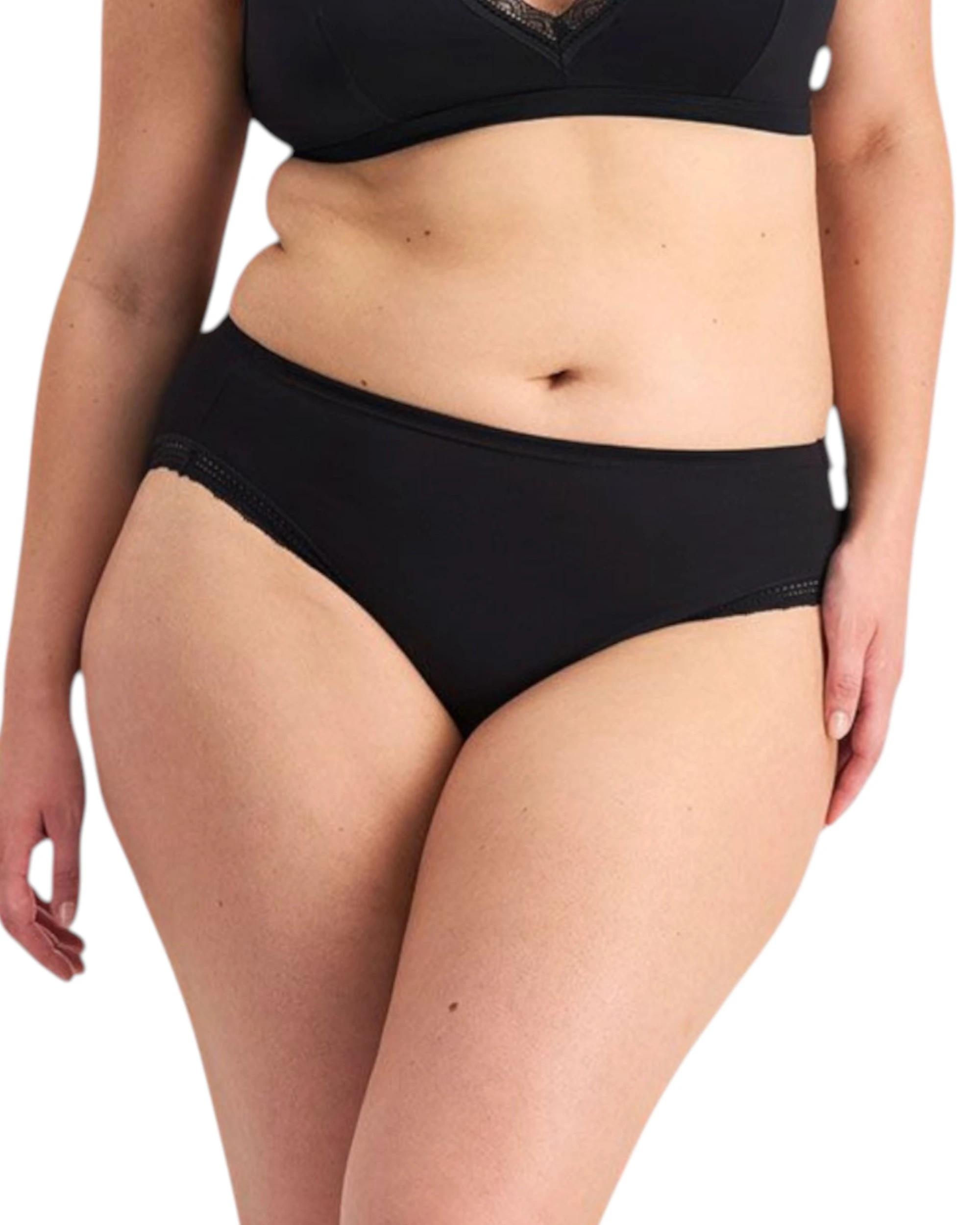 1 Jockey Womens Parisienne Delicate Hi Cut Underwear Black BLACK, 1 of 3