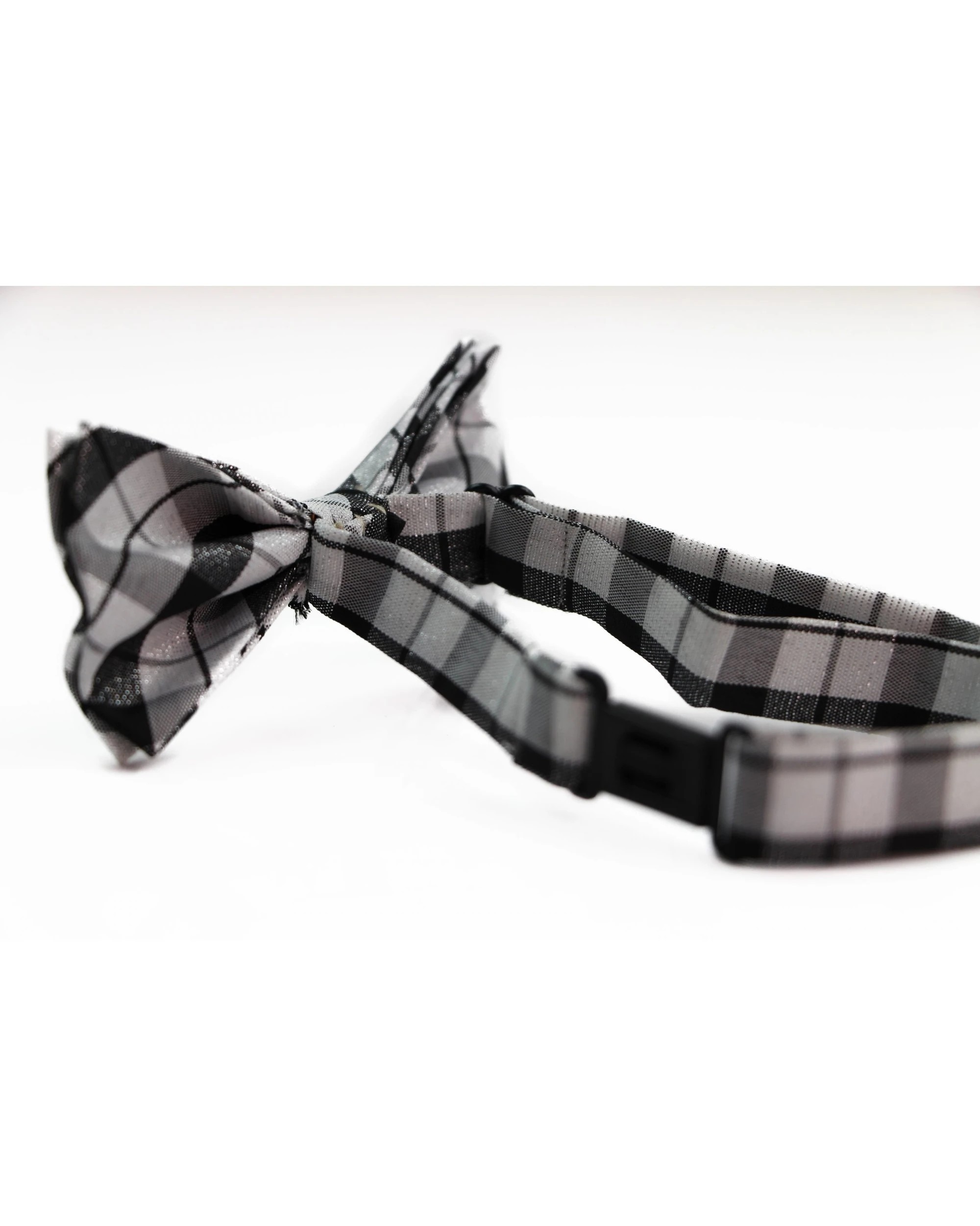 2 Zasel Boys Silver Tinsel With Black Plaid Patterned Cotton Bow Tie - Multi, 2 of 4