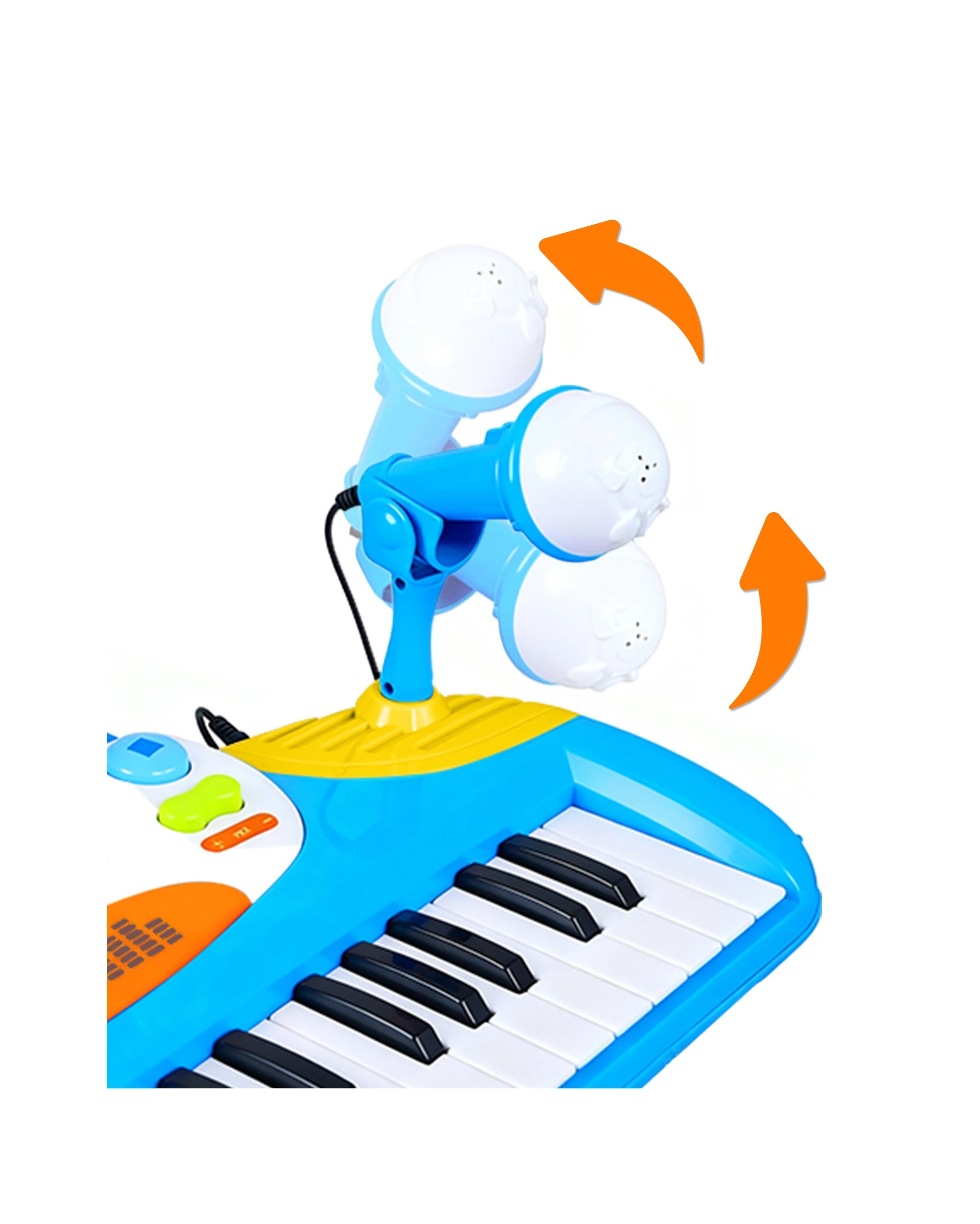 7 Keezi Kids Piano Keyboard 37 Keys Electronic Musical Instrument Set w/ Stool - Blue, 7 of 7