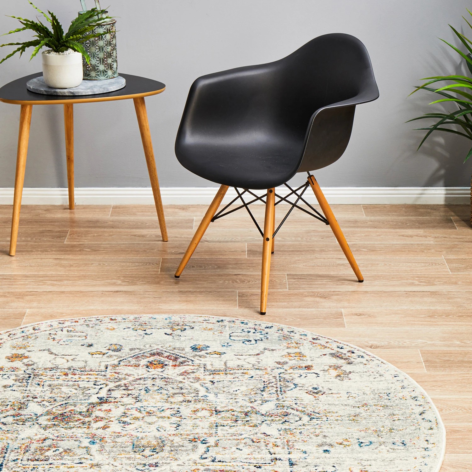 3 Common Ground Rugs Era 911 240x240cm - Large Round Power Loomed Pet Friendly Rug - Natural, 3 of 9