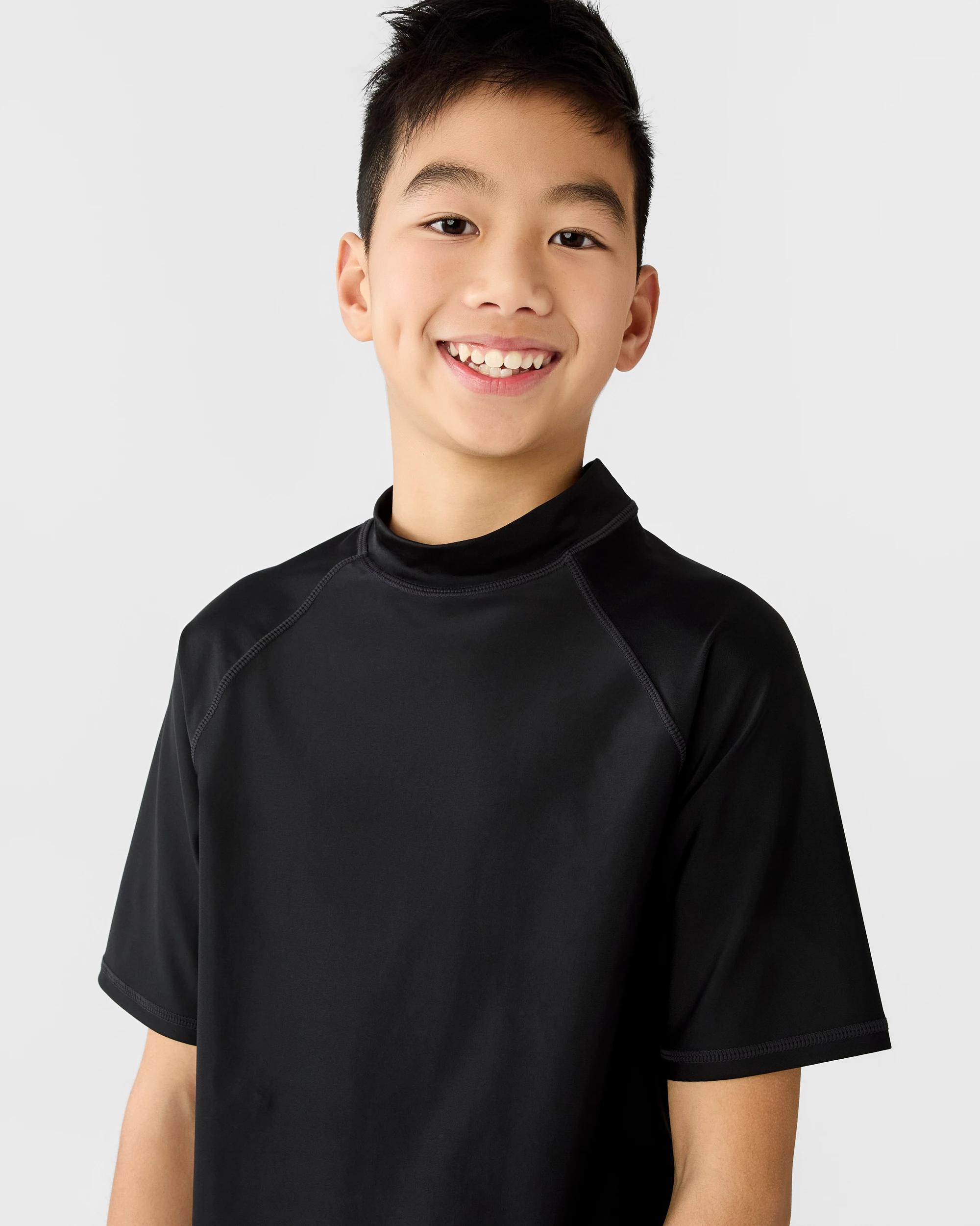 3 Short Sleeve Basic Rash Vest Black, 3 of 6