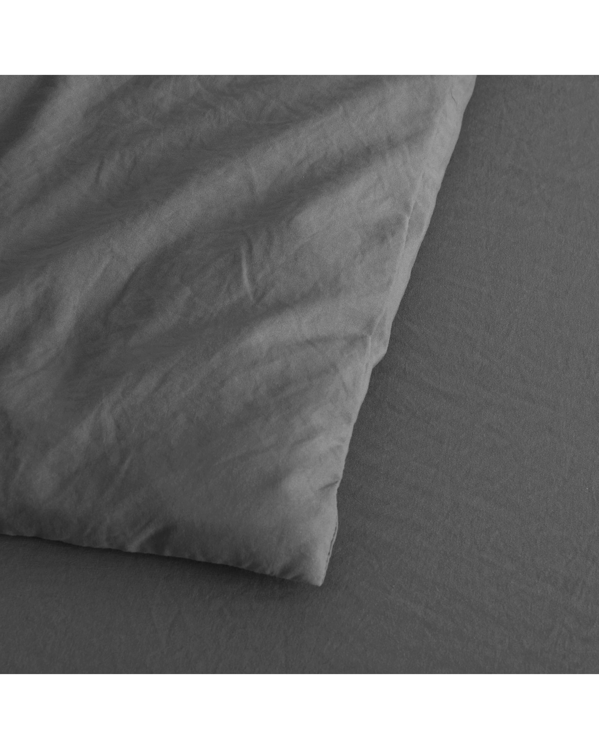 3 Dreamaker Superfine Washed Microfibre Quilt Cover Set - Super King Bed - Charcoal, 3 of 7