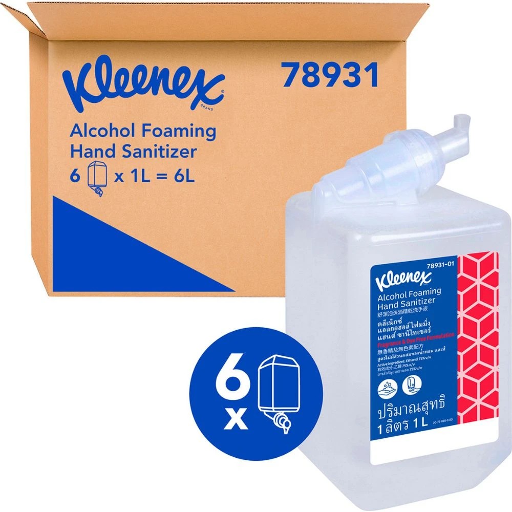 1 Kleenex Alcohol Foaming Hand Sanitiser 1000mL Cartridge 6 Pk, 1 of 5
