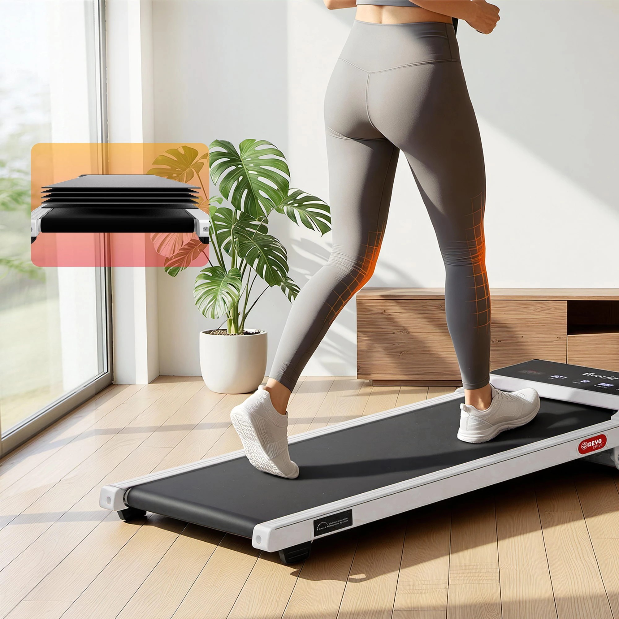 9 Everfit 3 in 1 Walking Pad Treadmill 20% Auto Incline Under Desk Treadmills 40cm Wide Belt - White, 9 of 9