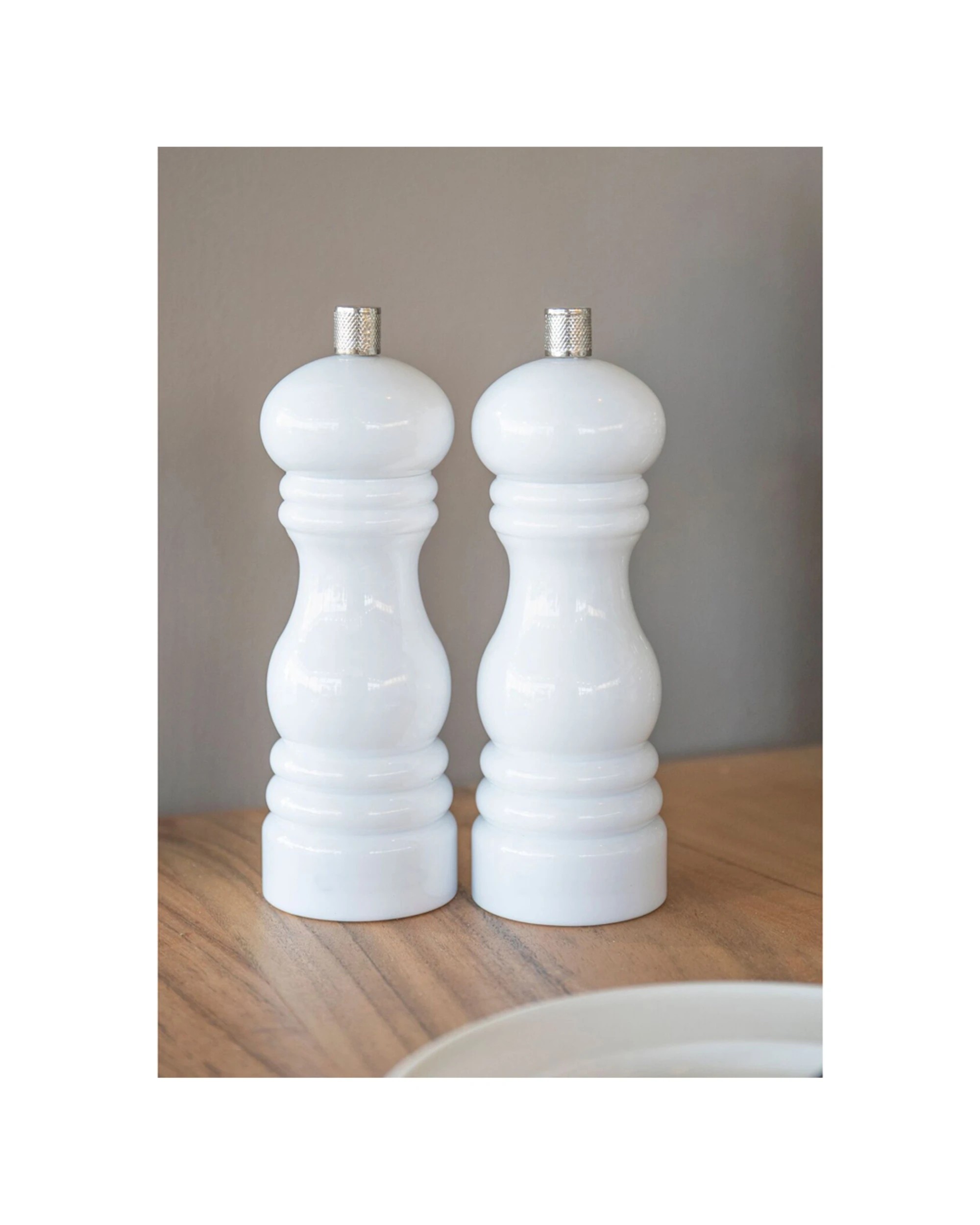 4 Mastercraft 2PK 17cm Classic Capstan Salt Pepper Mill Ceramic Grinder Kitchen Utensils Set - White, 4 of 4
