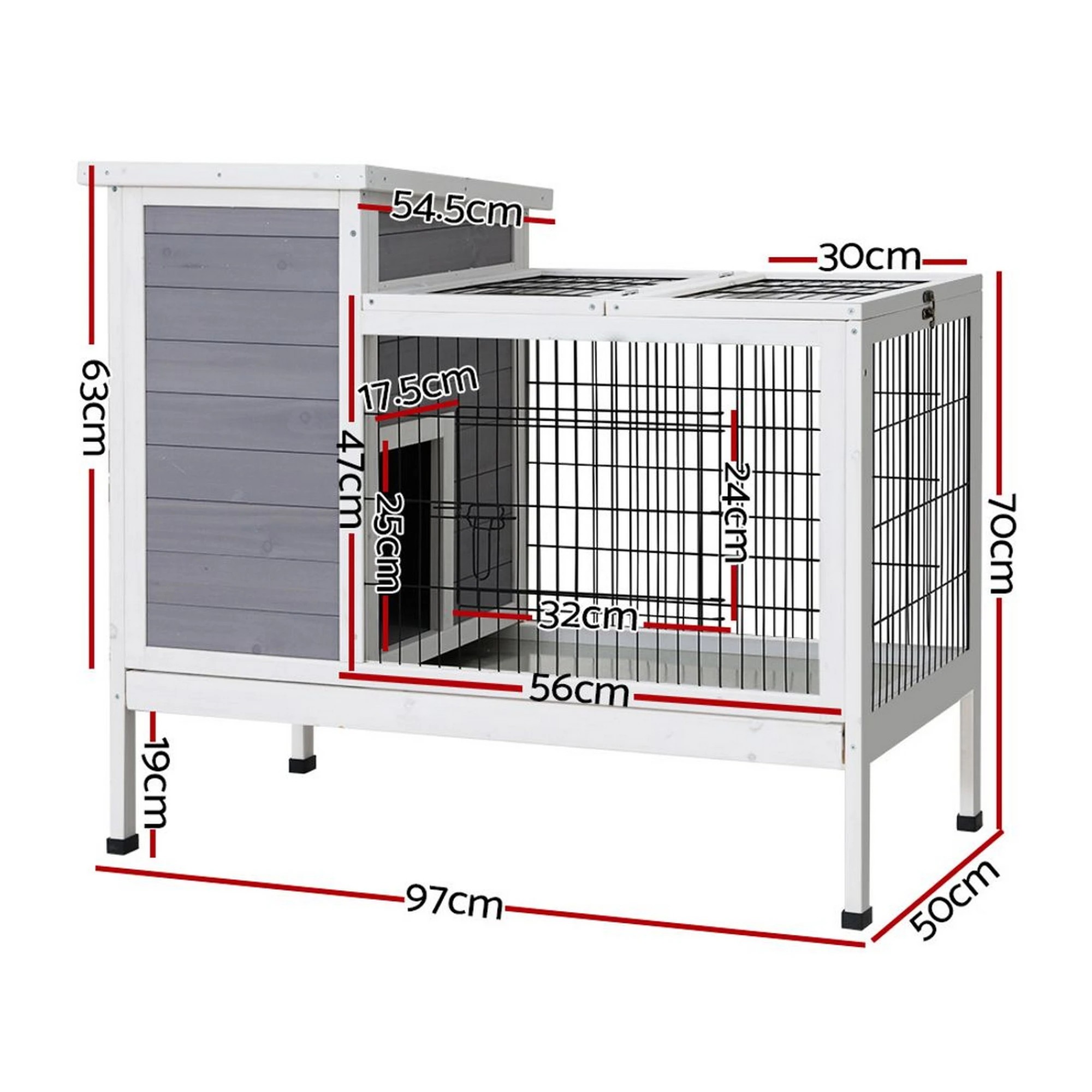 2 i.Pet Rabbit Hutch Chicken Coop Large Run Outdoor Cage - Multi, 2 of 6