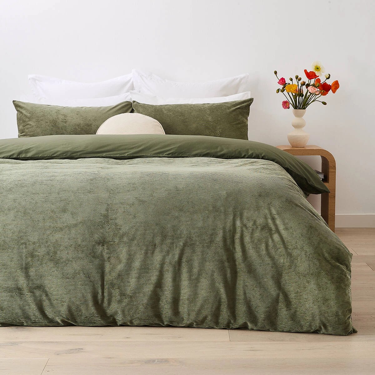 1 Corduroy Quilt Cover Set - Queen Bed, Forest, 1 of 7
