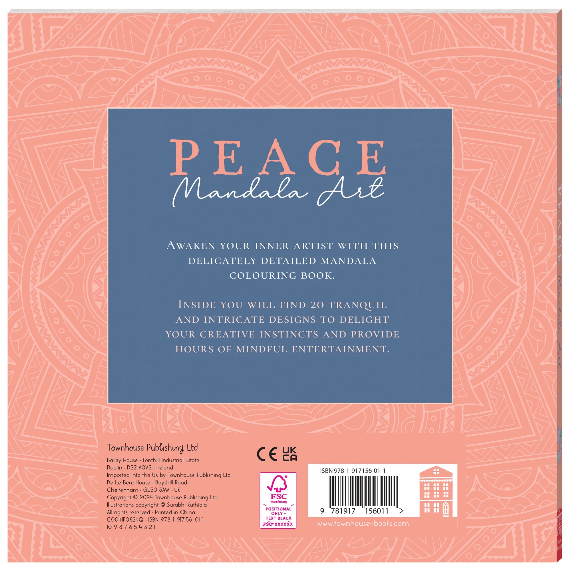 2 Peace: Mandala Poster Art Colouring Book, 2 of 5
