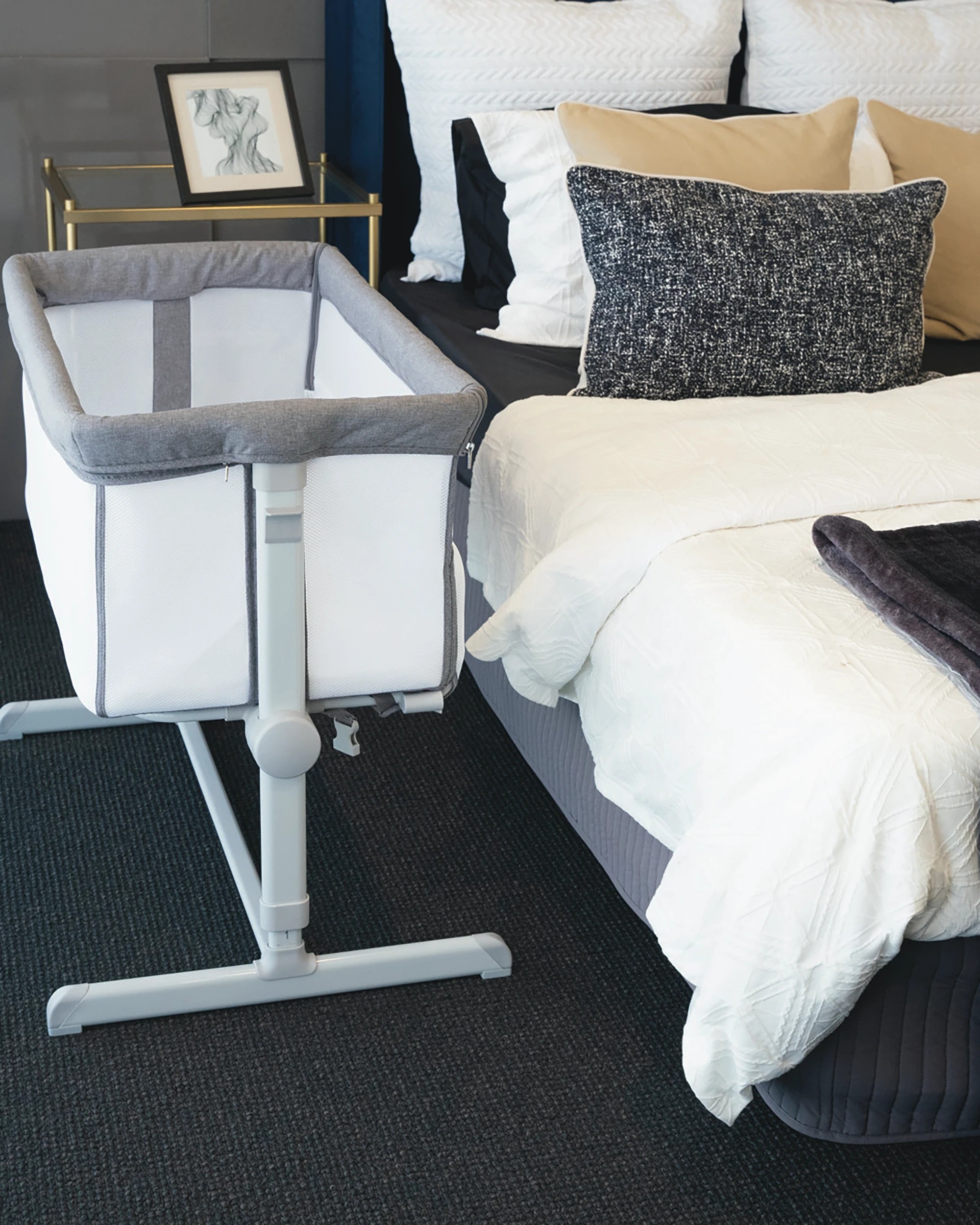 2 Childcare Dusk Bedside Sleeper - Grey, 2 of 9