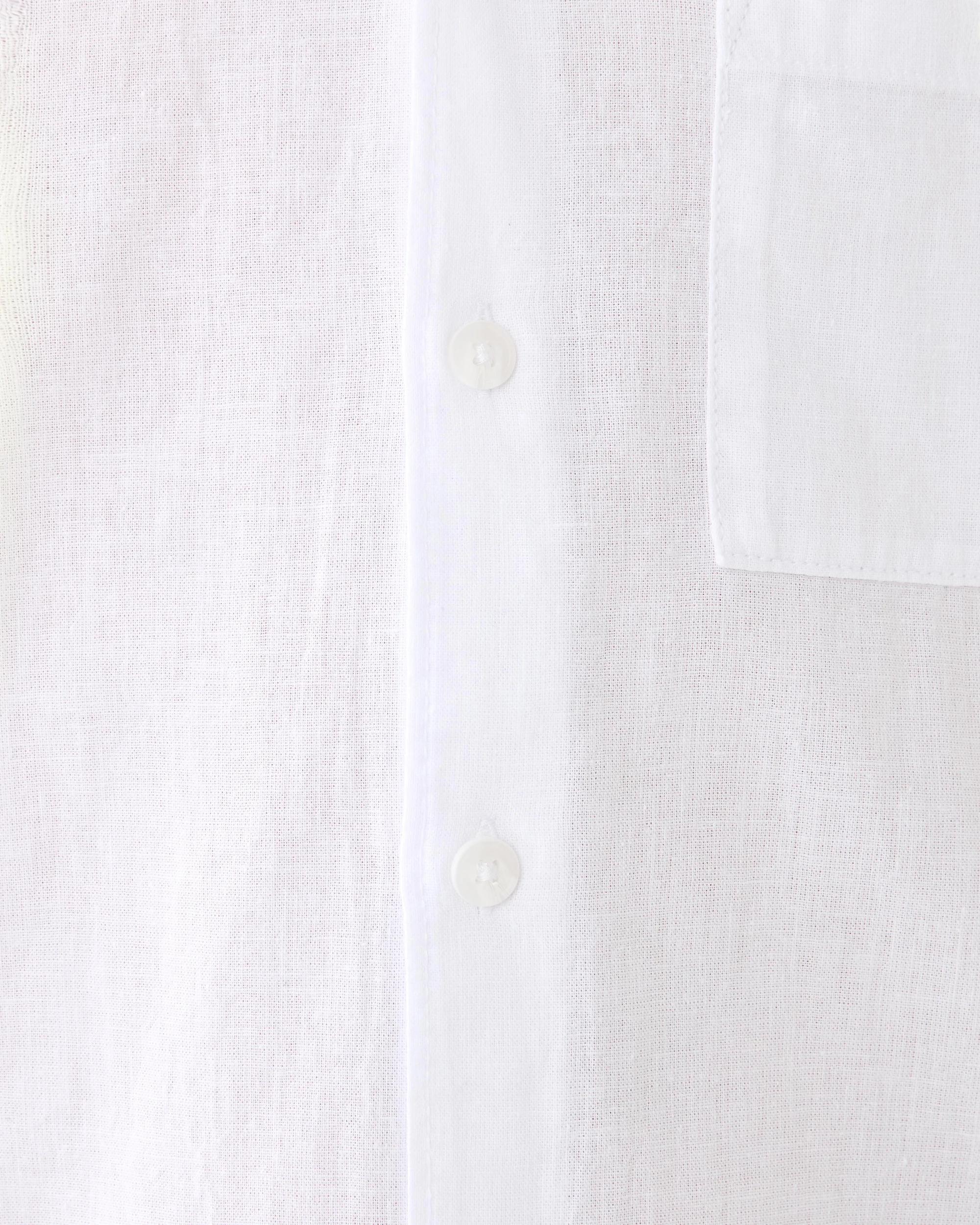 6 Short Sleeve Linen Shirt White, 6 of 8