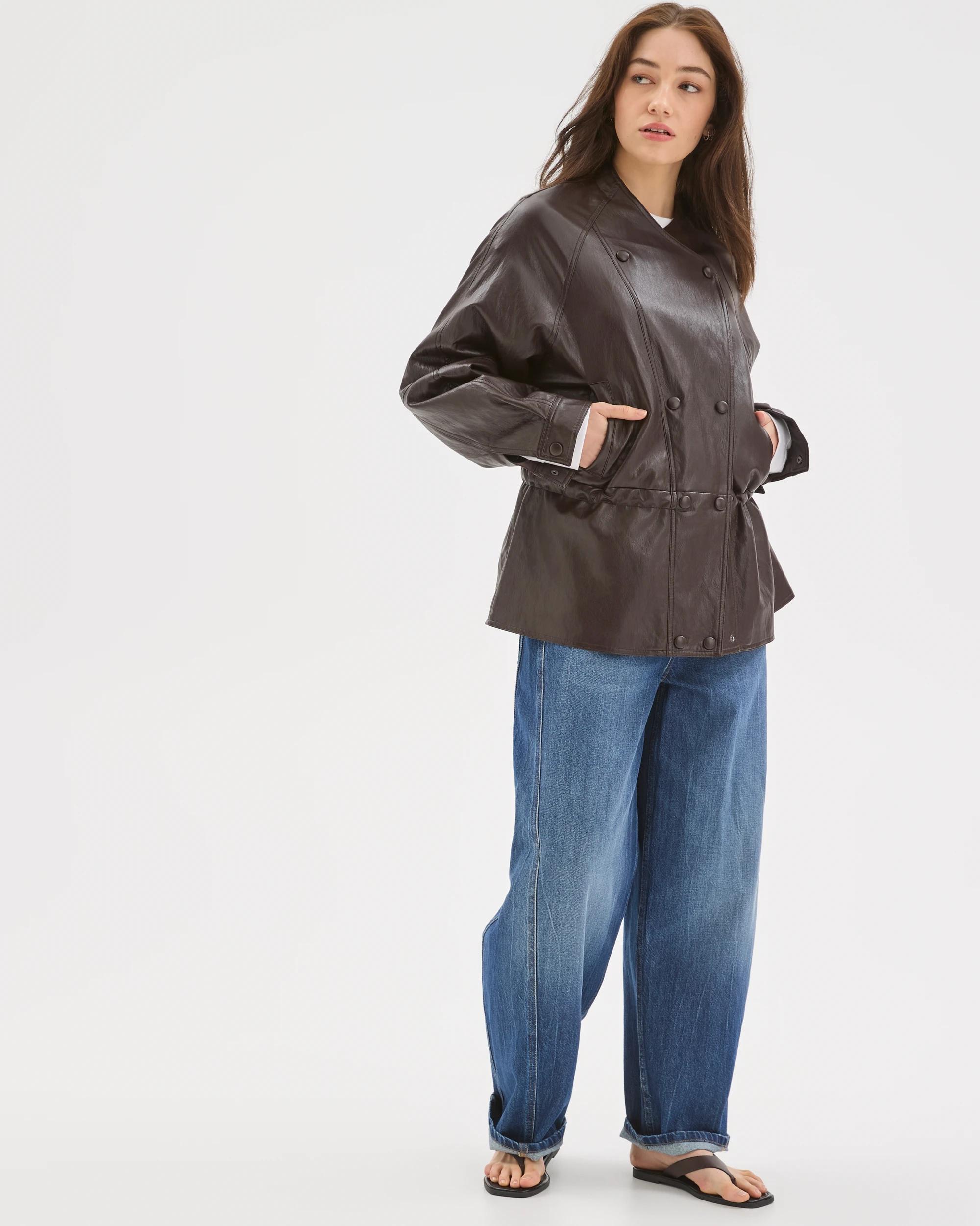 2 Lily Loves PU Aviator Jacket TRUFFLE, 2 of 9