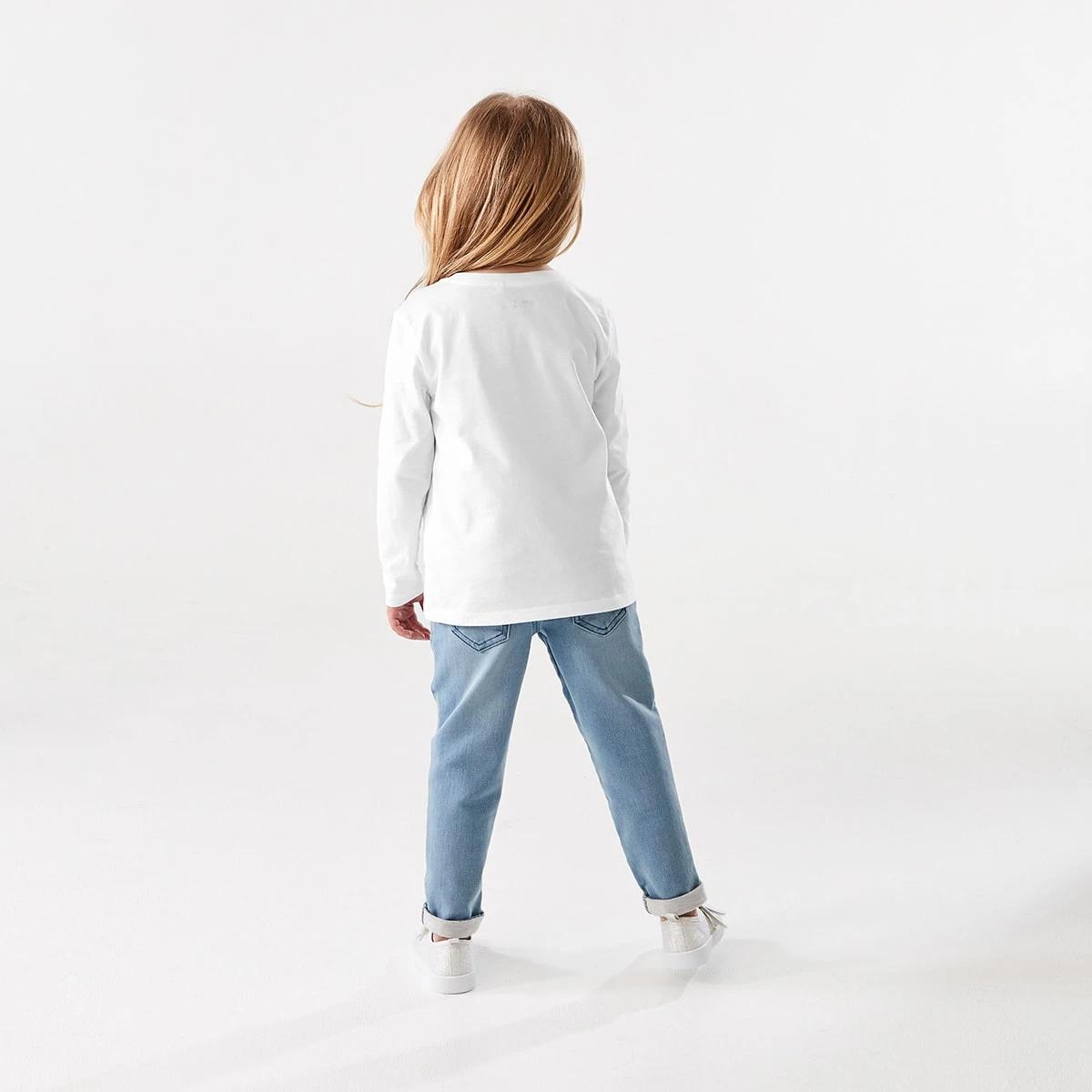 6 Long Sleeve Plain T-shirt White, 6 of 8
