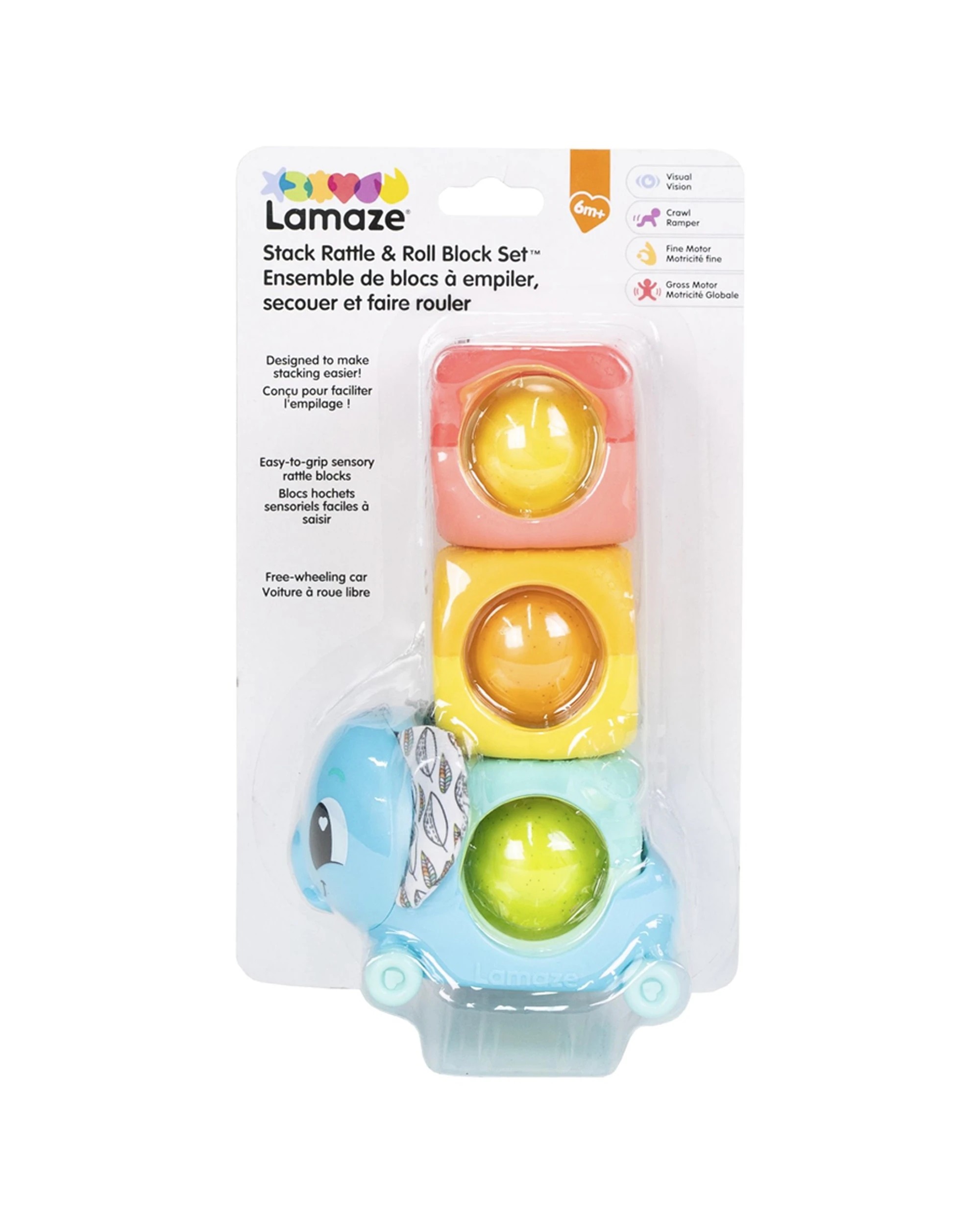 3 Lamaze Stack And Roll Lock And Block Baby Rattle Playtoy Set - Multi, 3 of 3