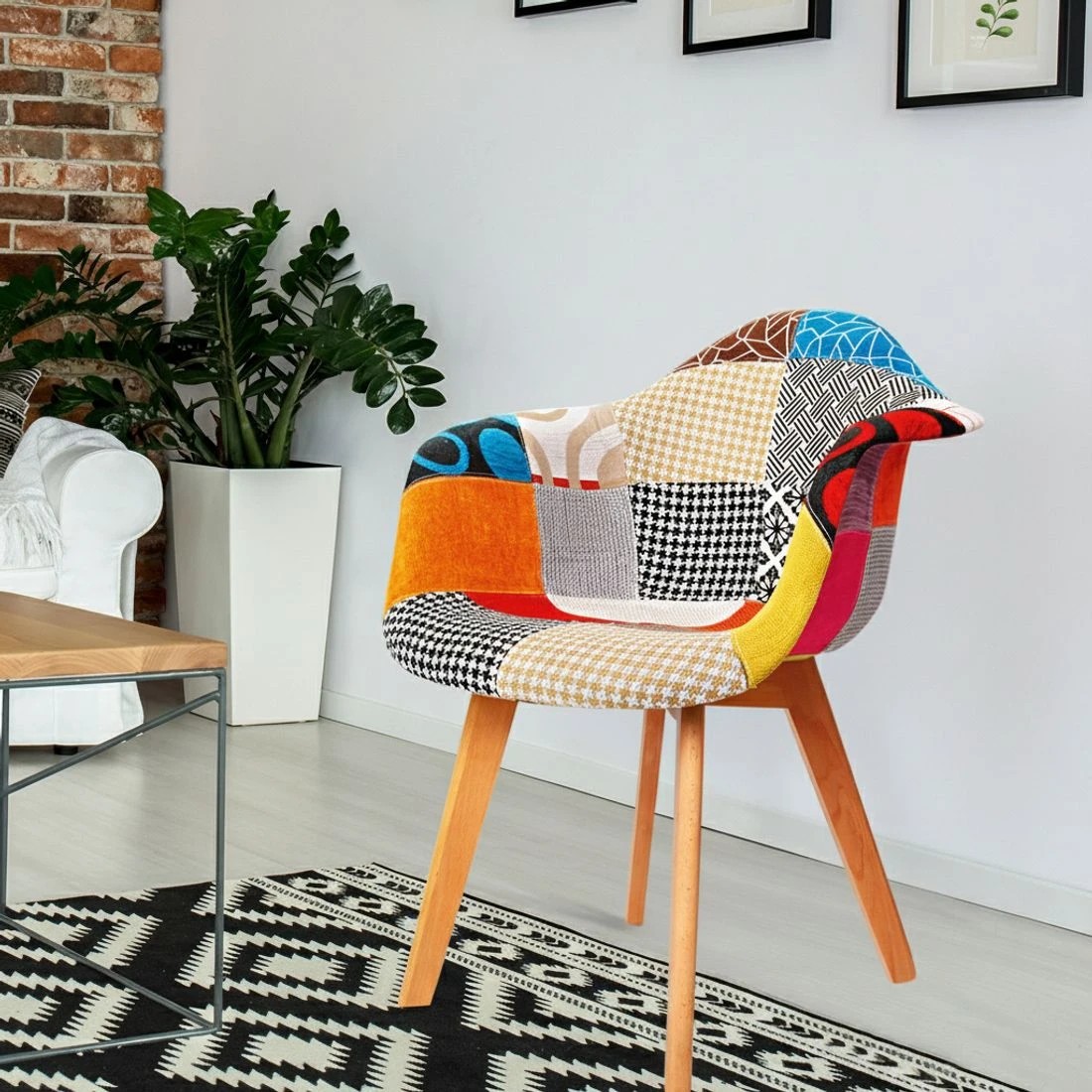 6 Artiss Dining Chairs Set of 2 Fabric Retro Replica DSW - Multi, 6 of 8