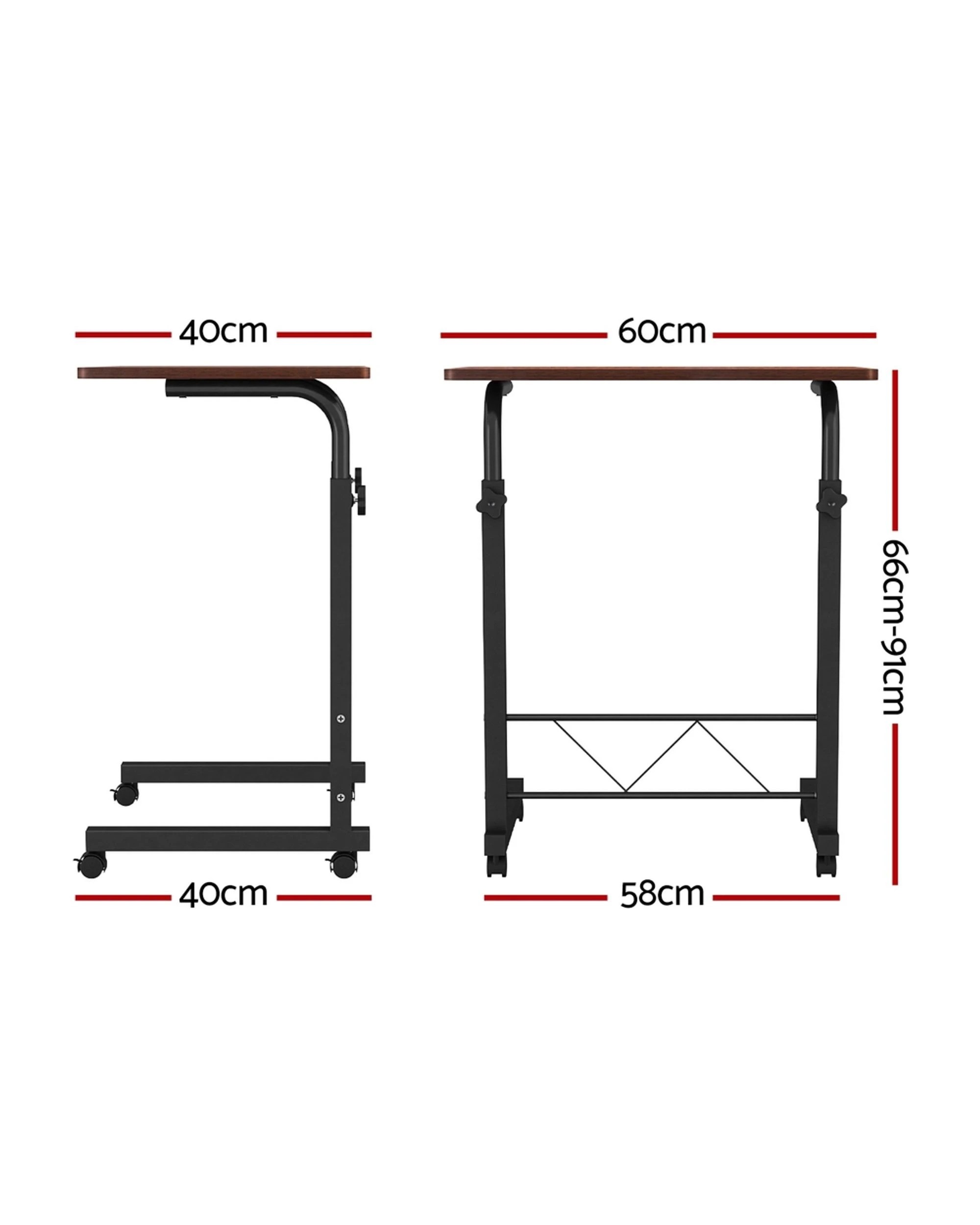 2 Artiss Laptop Desk Table Adjustable 60cm
 - Brown, 2 of 3