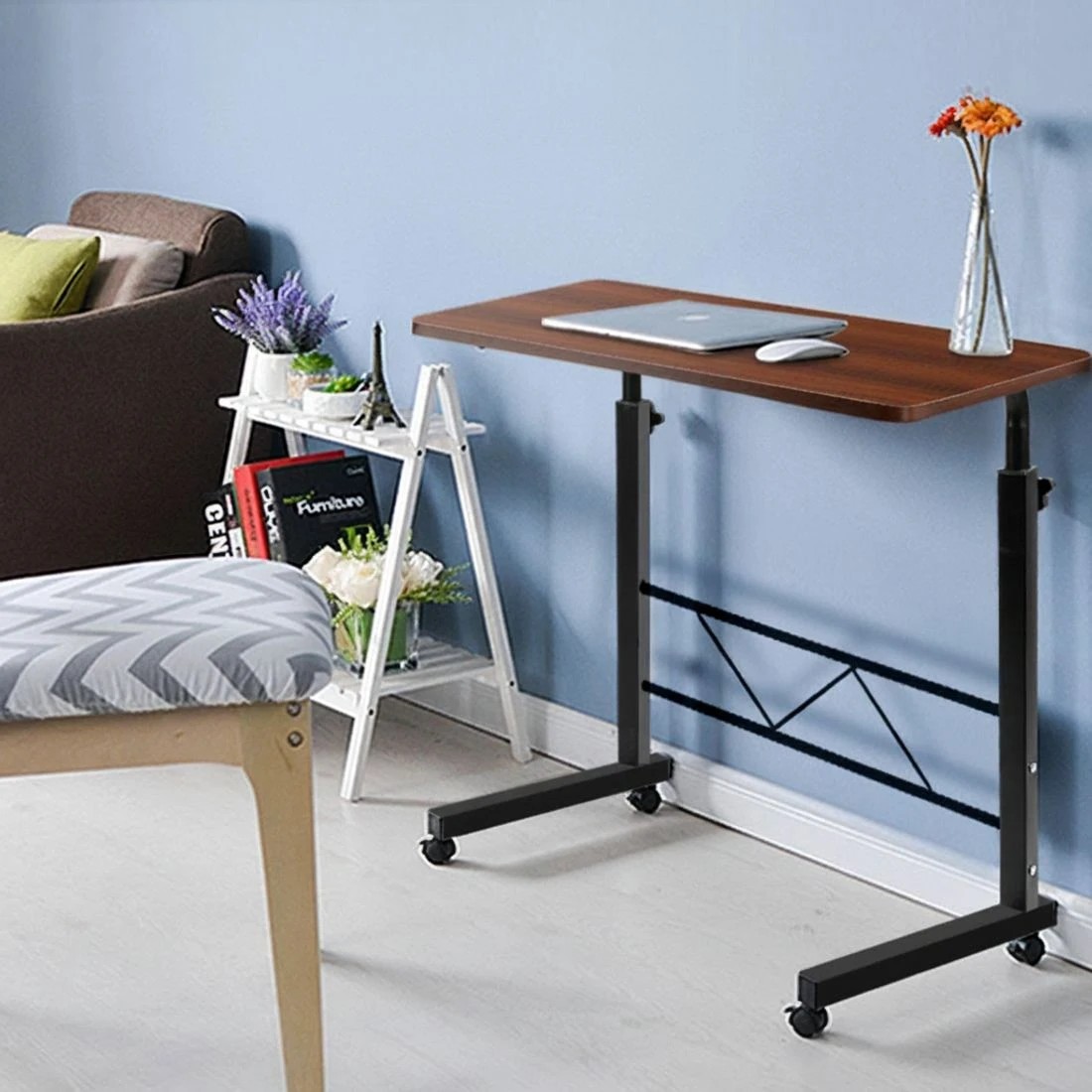 2 Artiss Laptop Desk Table Adjustable 60CM - Brown, 2 of 9