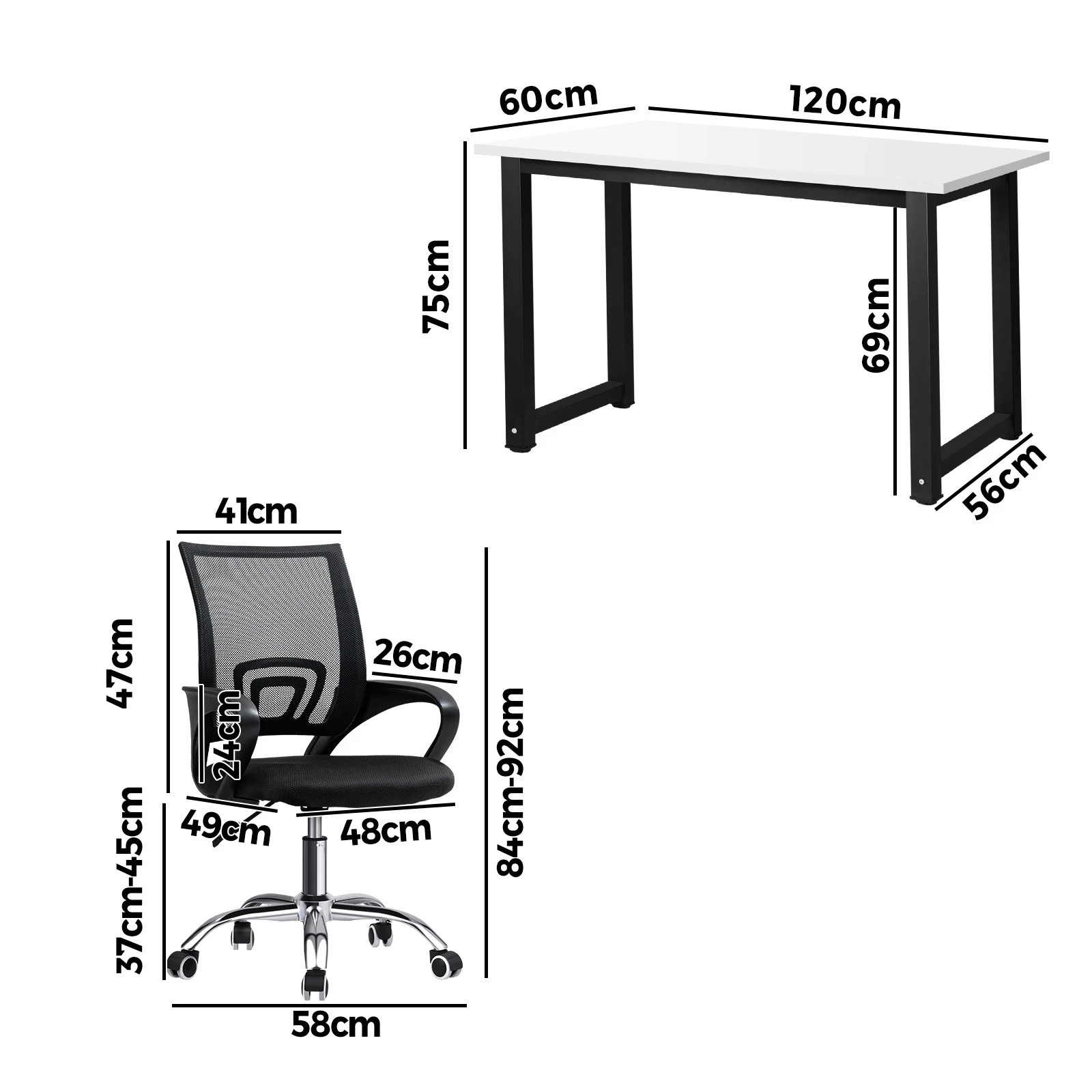 4 Oikiture Home Office Desk And Chair Set Computer Desk Mesh Office Chair
 - Multi, 4 of 10