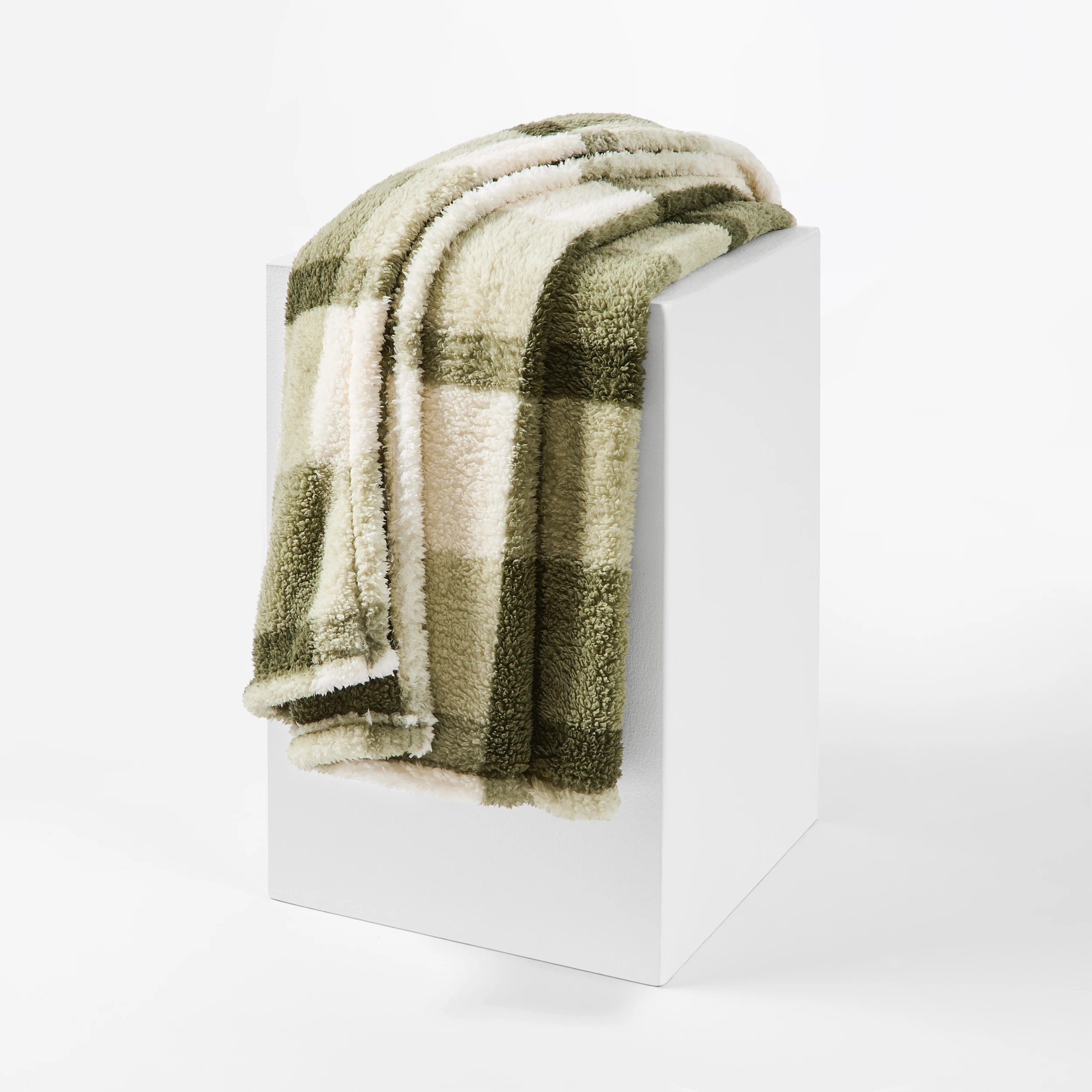 1 Check Teddy Throw - Green, 1 of 6
