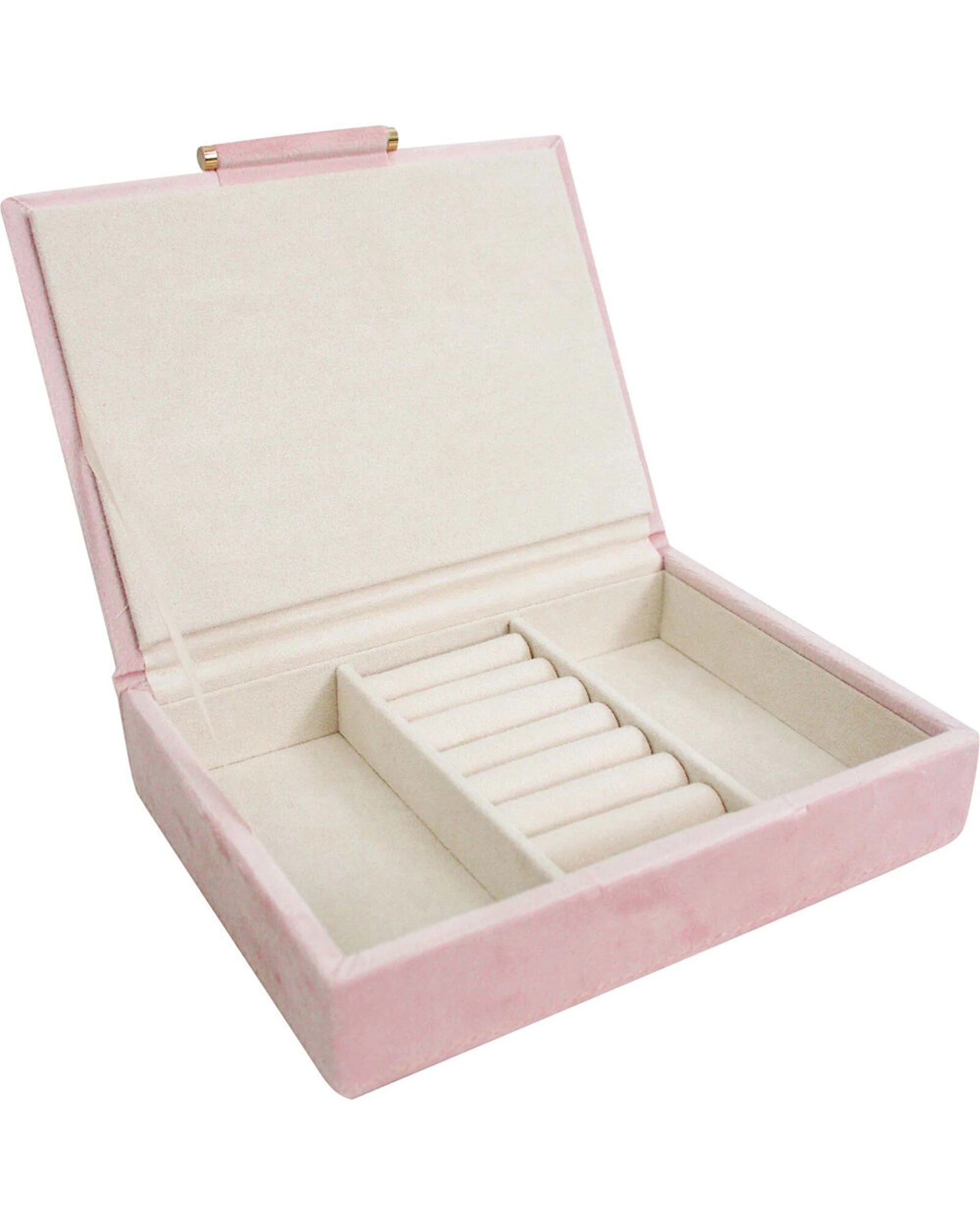 1 LVD Jewellery Storage Box Organiser 17.5x13.5cm Low Velvet Musk - Pink, 1 of 3