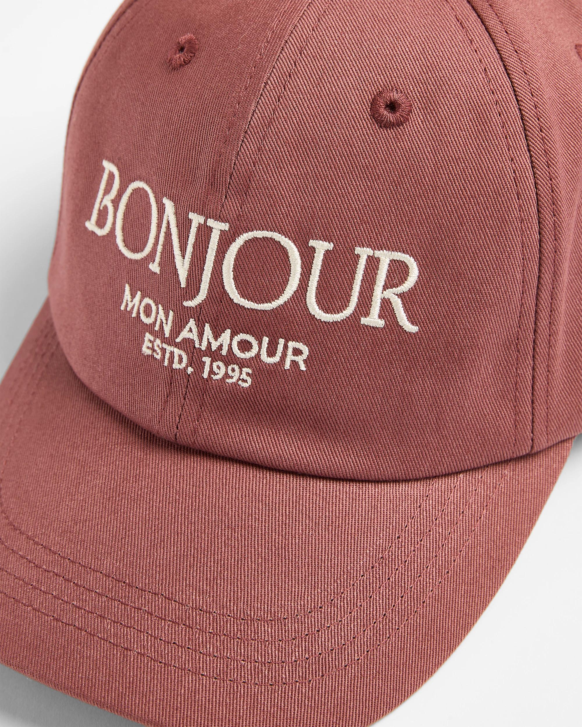 3 Target Womens Embroidered Cap CHOCOLATE BONJOUR, 3 of 3