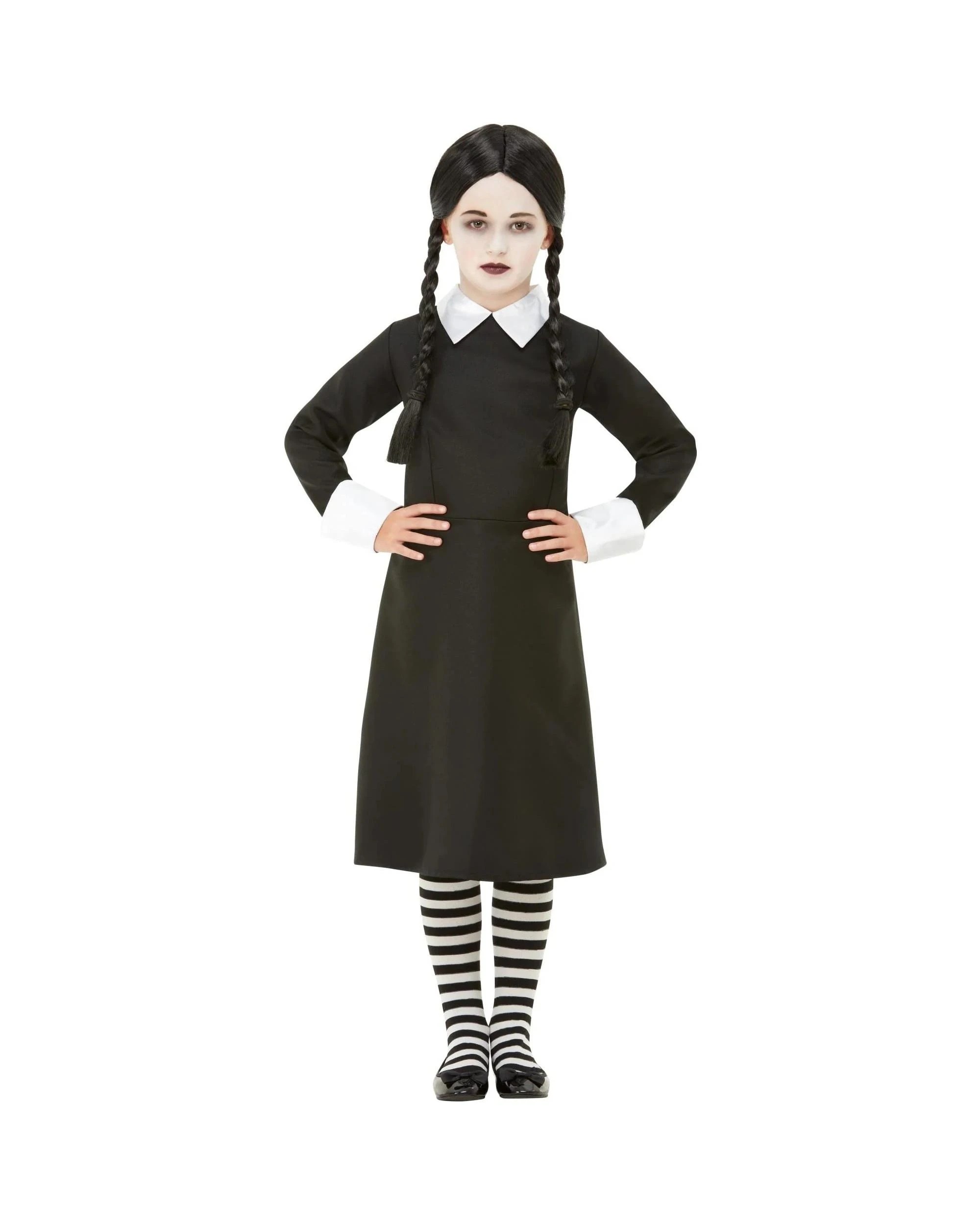 2 Gothic School Girl Black Dress Child Costume Size S 4-6 Years, 2 of 3