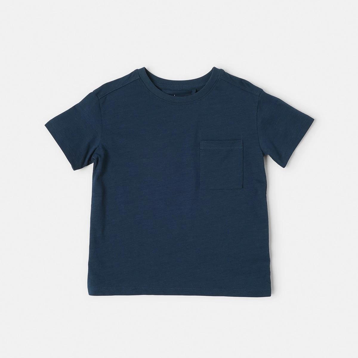 6 Plain Cotton T-shirt Dress Navy, 6 of 7
